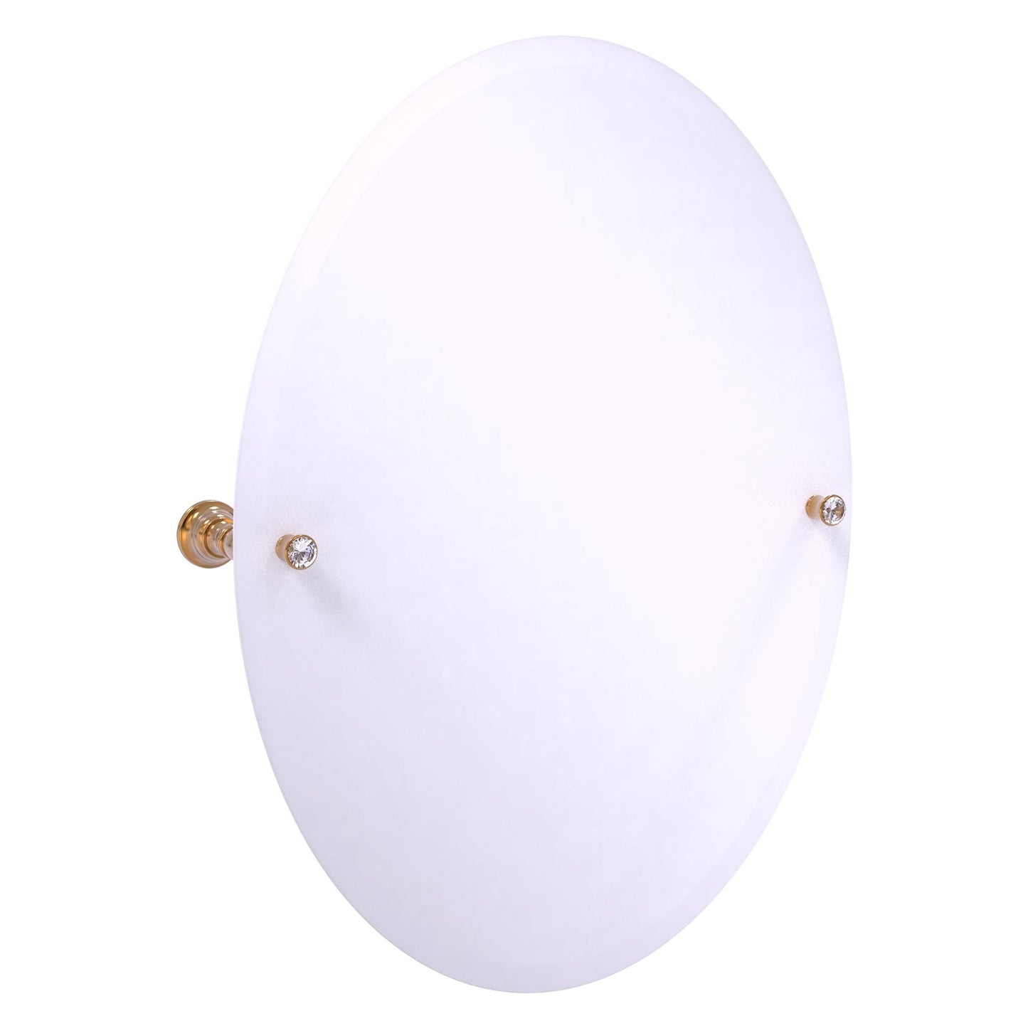 Allied Brass Carolina Crystal 21" x 4.8" Brushed Bronze Solid Brass Oval Tilt Mirror With Beveled Edge