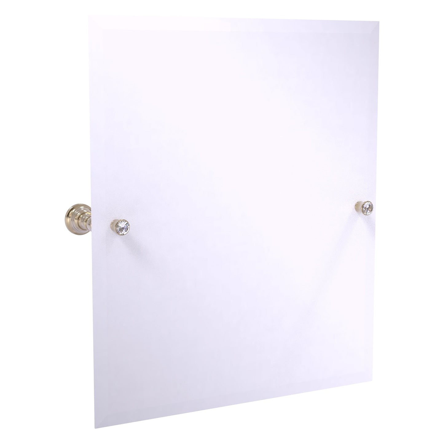 Allied Brass Carolina Crystal 21.8" x 4.8" Antique Pewter Solid Brass Frameless Rectangular Tilt Mirror With Beveled Edge