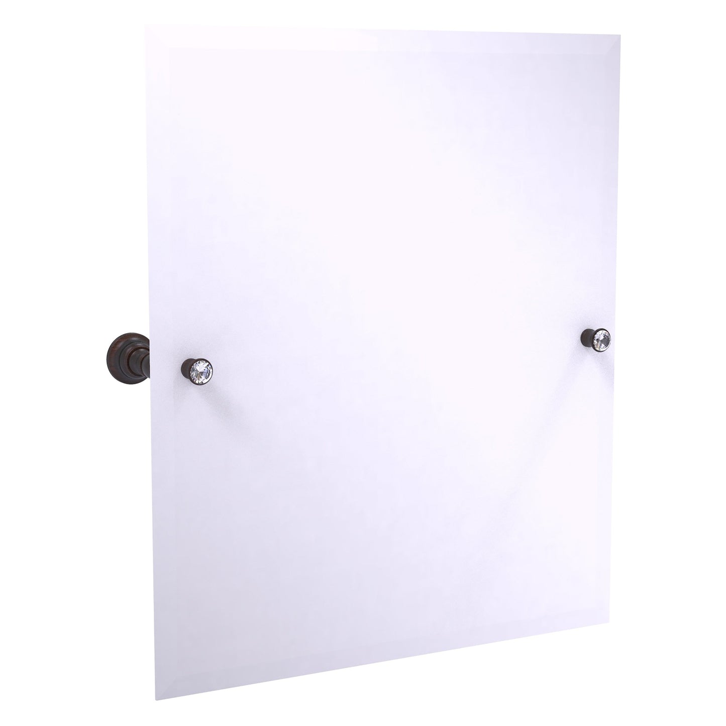 Allied Brass Carolina Crystal 21.8" x 4.8" Venetian Bronze Solid Brass Frameless Rectangular Tilt Mirror With Beveled Edge