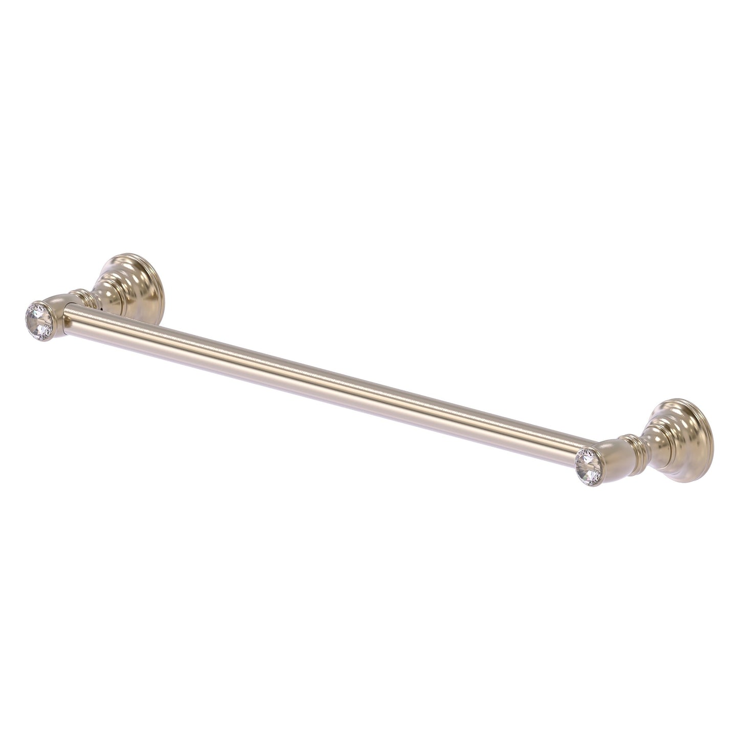 Allied Brass Carolina Crystal 24" x 2" Antique Pewter Solid Brass Towel Bar