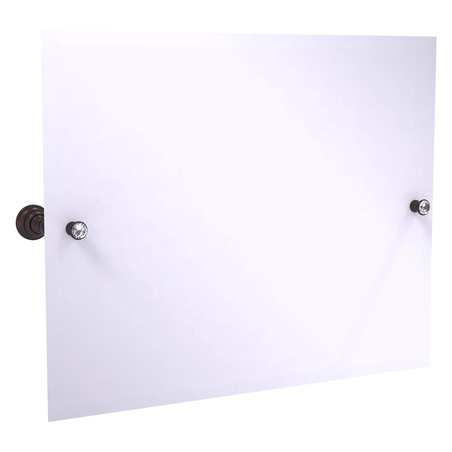 Allied Brass Carolina Crystal 26" x 4.8" Antique Bronze Solid Brass Landscape Rectangular Tilt Mirror With Beveled Edge