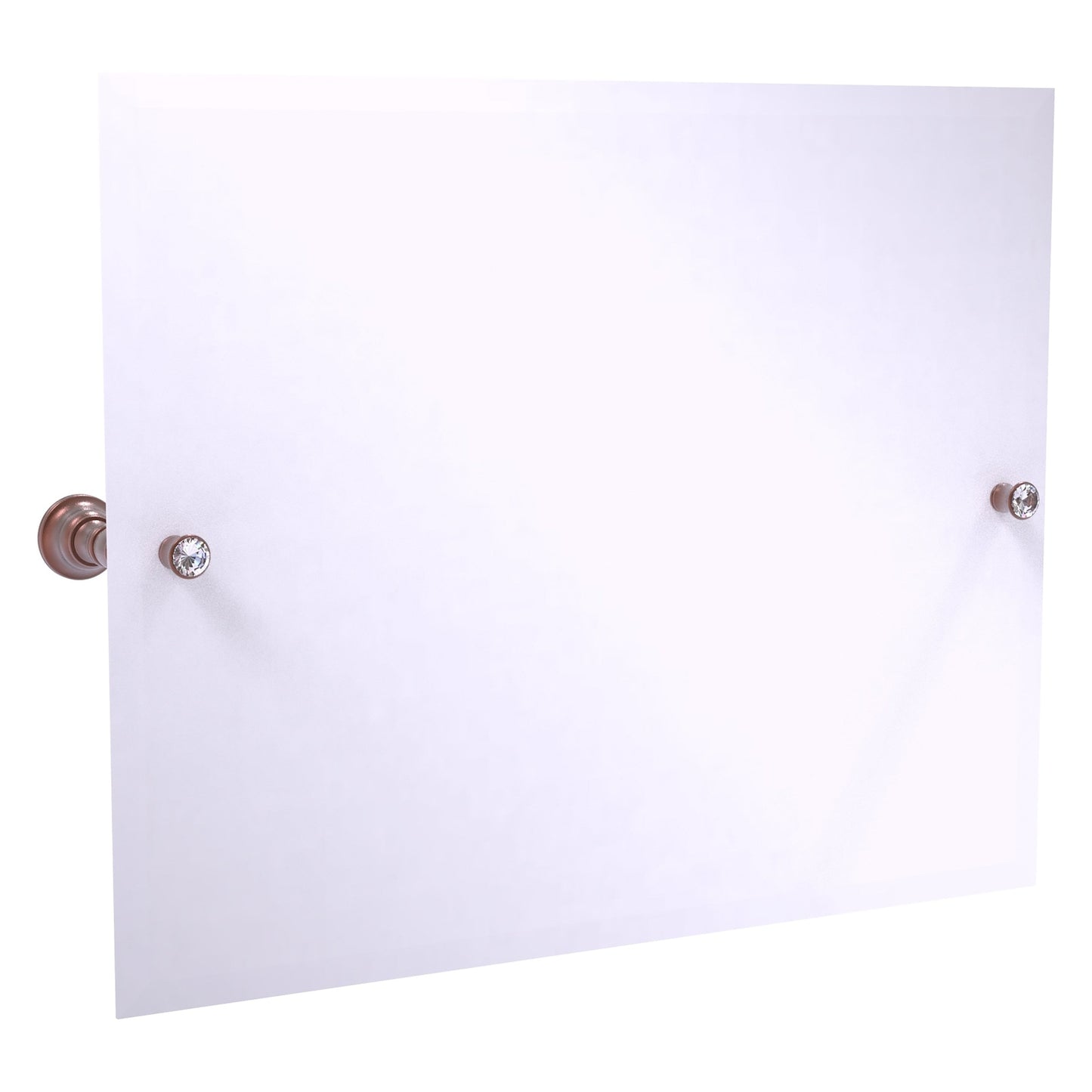 Allied Brass Carolina Crystal 26" x 4.8" Antique Copper Solid Brass Landscape Rectangular Tilt Mirror With Beveled Edge