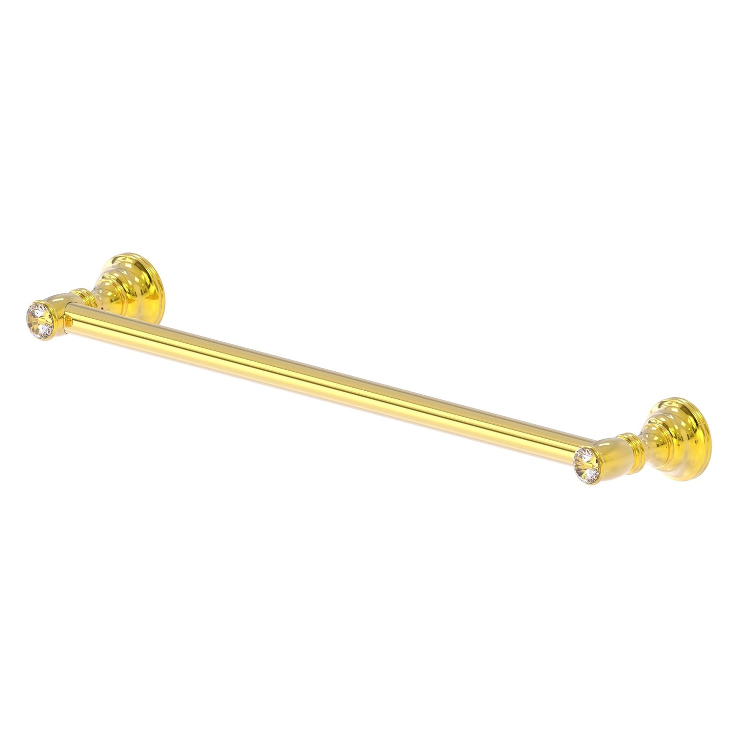 Allied Brass Carolina Crystal 36" x 2" Polished Brass Solid Brass Towel Bar