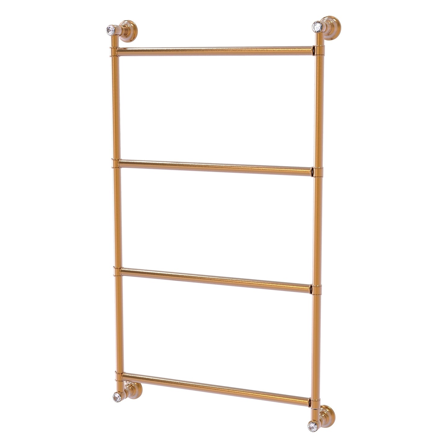 Allied Brass Carolina Crystal 36" x 3.3" Brushed Bronze Solid Brass 4 Tiers Ladder Towel Bar