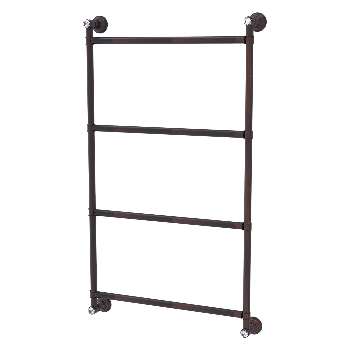 Allied Brass Carolina Crystal 36" x 3.3" Venetian Bronze Solid Brass 4 Tiers Ladder Towel Bar