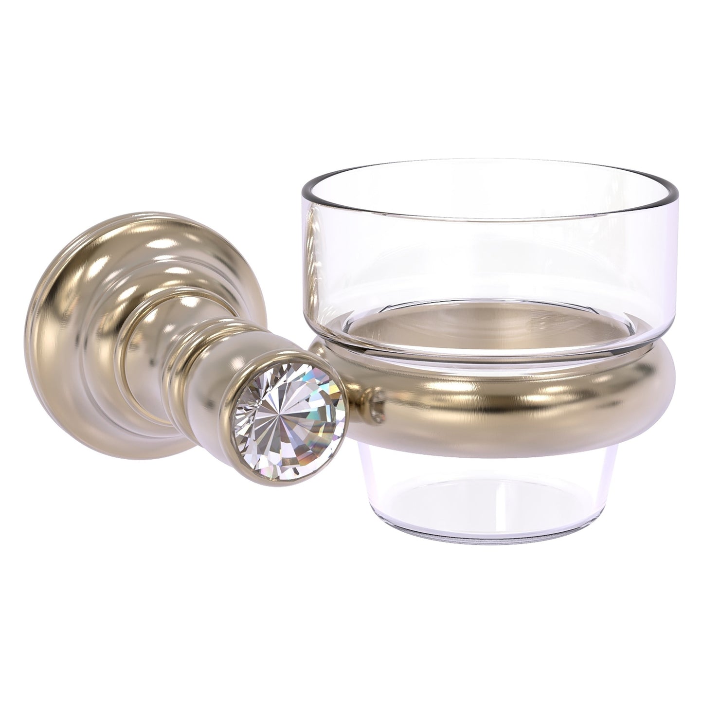Allied Brass Carolina Crystal 4.3" x 4" Antique Pewter Solid Brass Wall-Mounted Votive Candle Holder