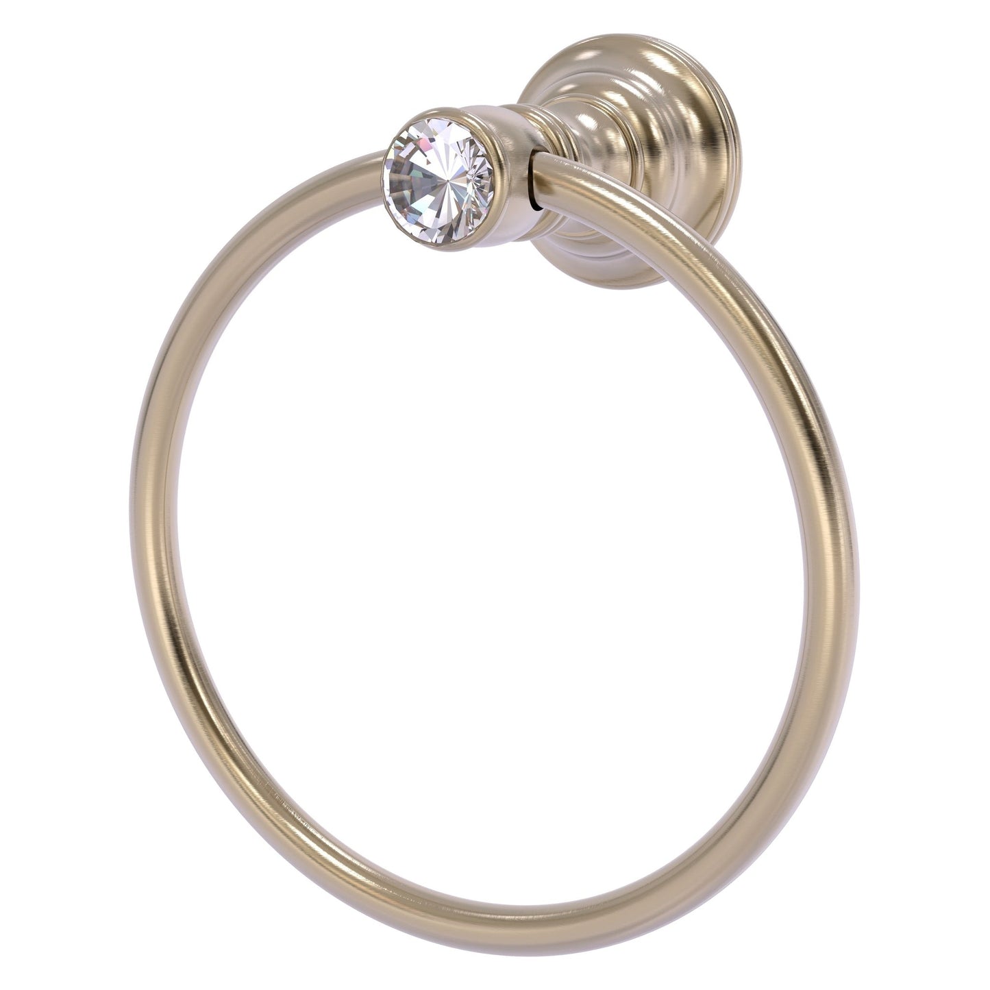 Allied Brass Carolina Crystal 6" x 3.3" Antique Pewter Solid Brass Towel Ring