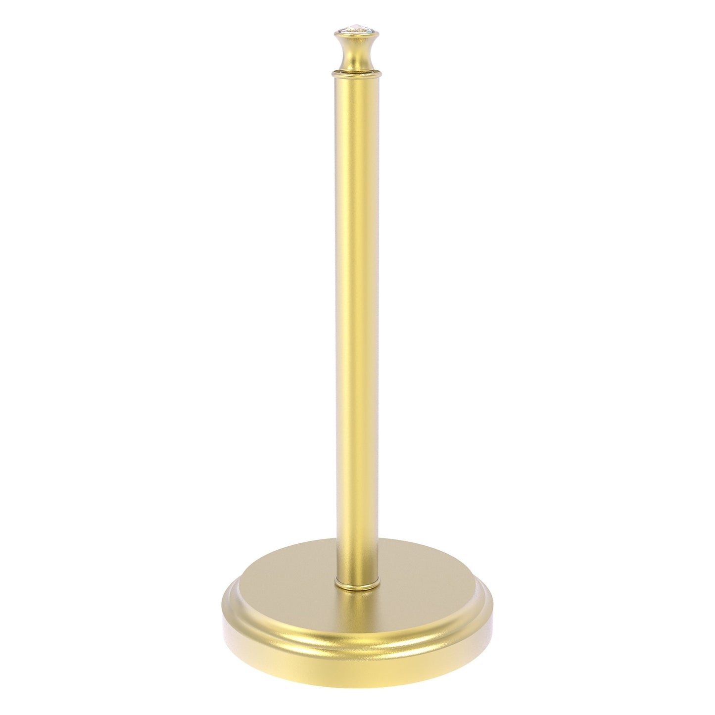 Allied Brass Carolina Crystal 6.5" x 6.5" Satin Brass Solid Brass Countertop Paper Towel Stand