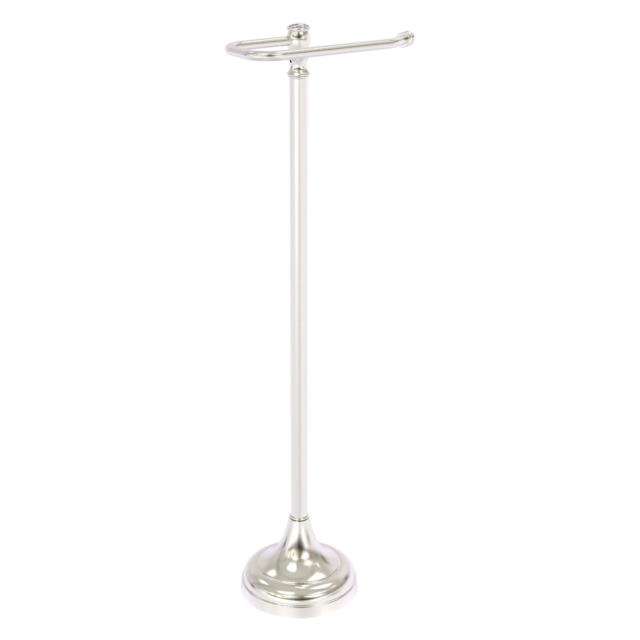 Carolina Crystal Collection Free Standing Euro Style Toilet Paper Holder - Satin Nickel - Allied Brass