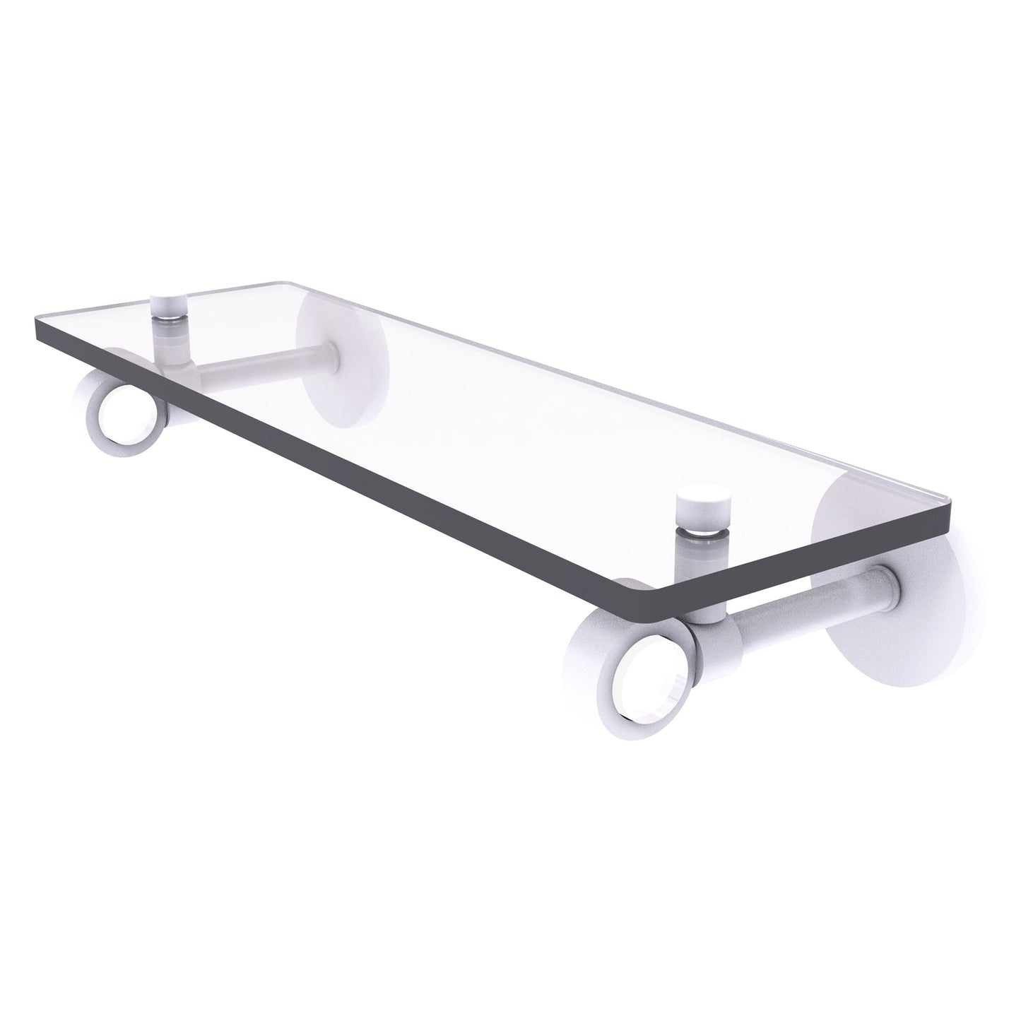 Allied Brass Clearview 16" x 5.65" Matte White Solid Brass Glass Shelf