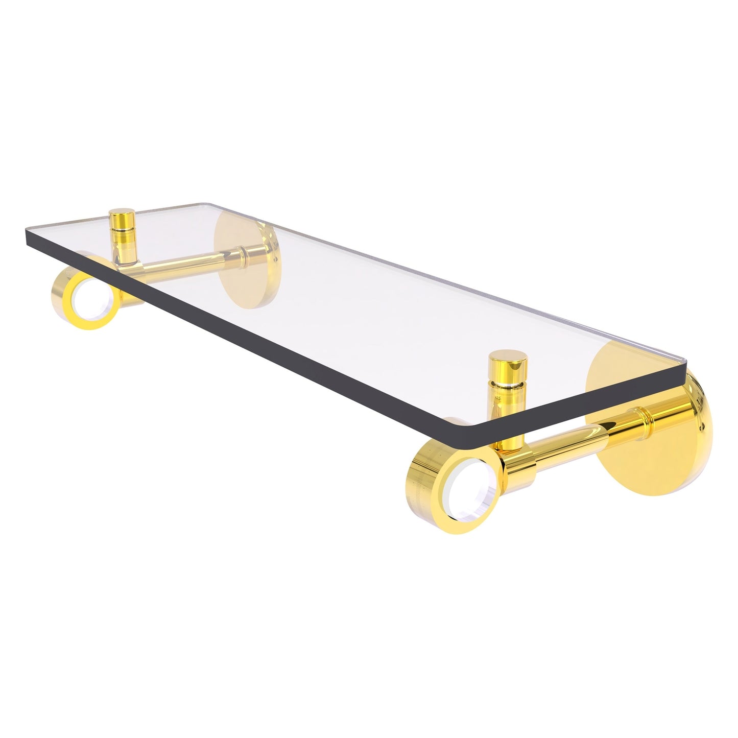 Allied Brass Clearview 16" x 5.65" Polished Brass Solid Brass Glass Shelf