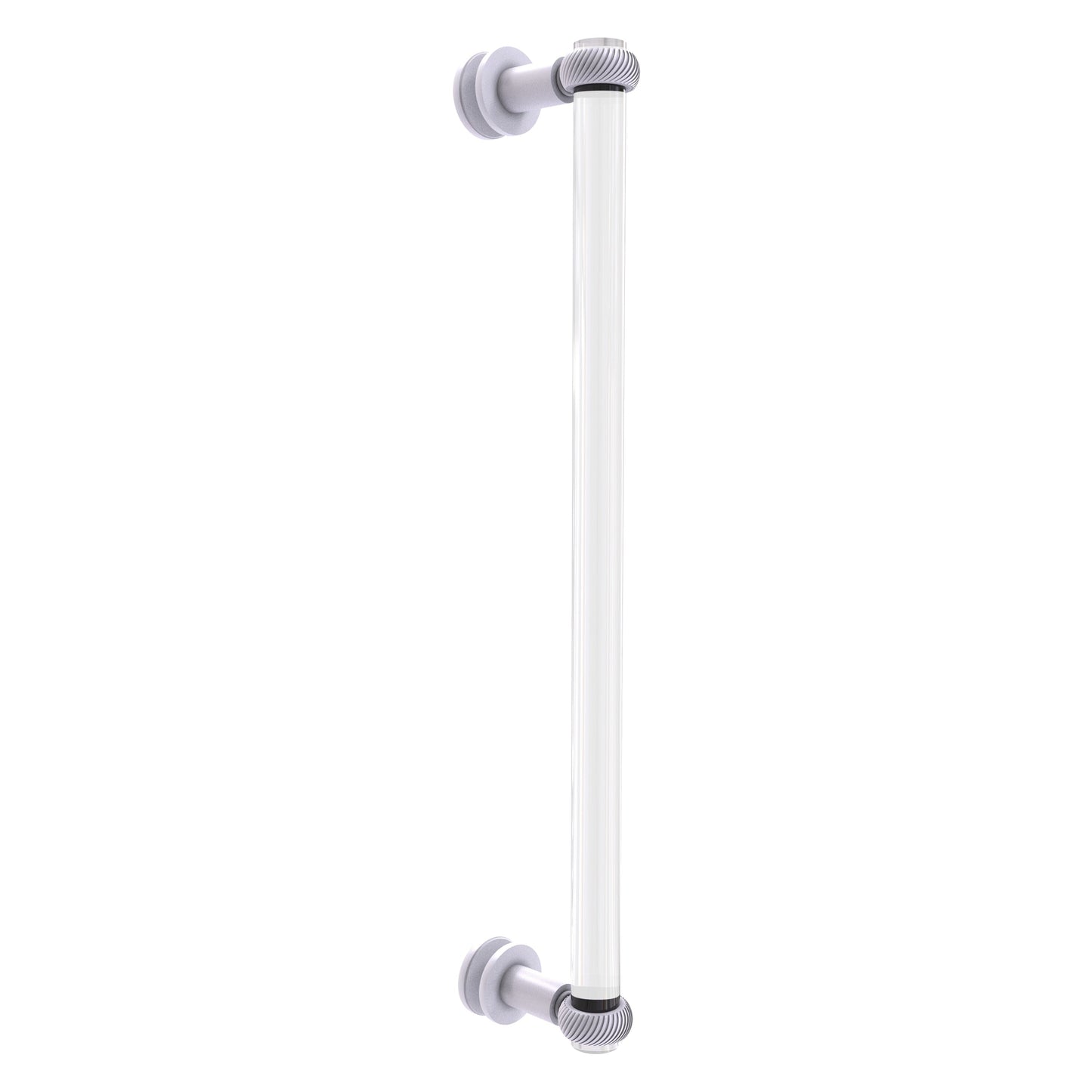 Allied Brass Clearview 19" x 4" Matte White Solid Brass Single Side Shower Door Pull With Twisted Accents