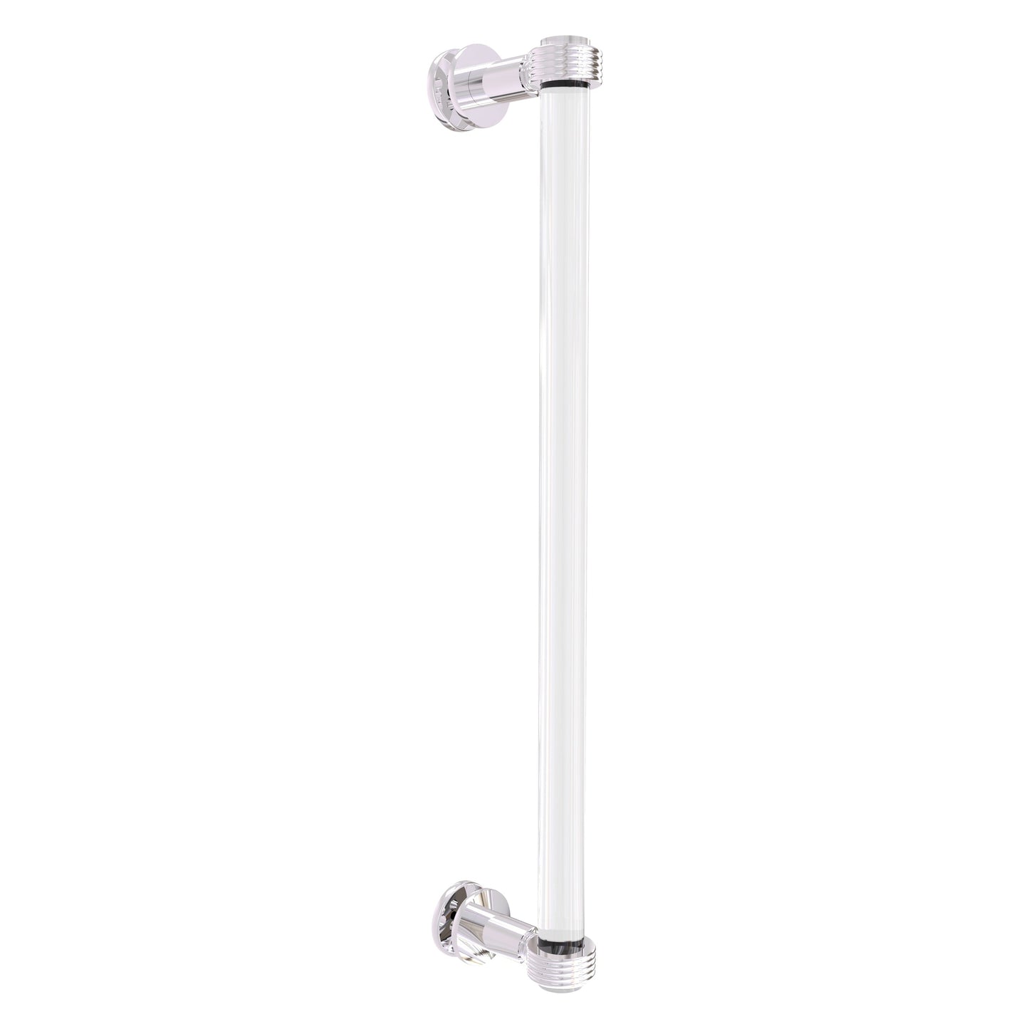 Allied Brass Clearview 19" x 4" Polished Chrome Solid Brass Single Side Shower Door Pull With Grooved Accents
