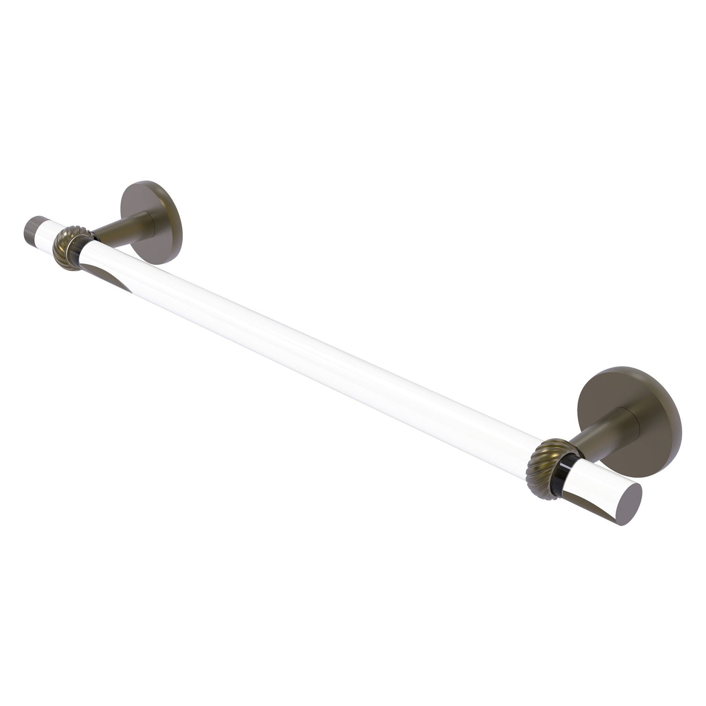 Allied Brass Clearview 22" x 2.6" Antique Brass Solid Brass Towel Bar With Twisted Accents