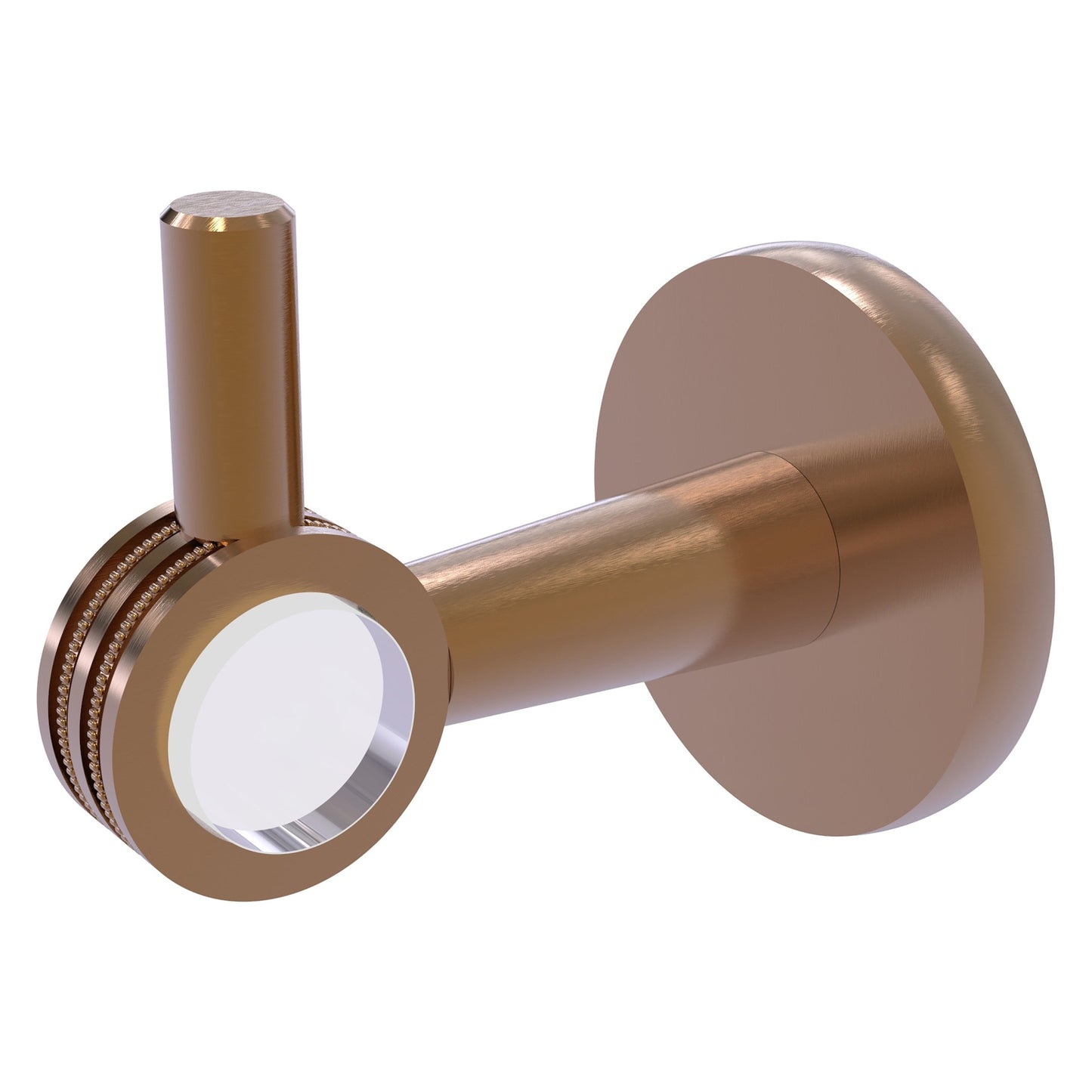 Allied Brass Clearview 2.64" x 3.84" Brushed Bronze Solid Brass Robe Hook With Dotted Accents