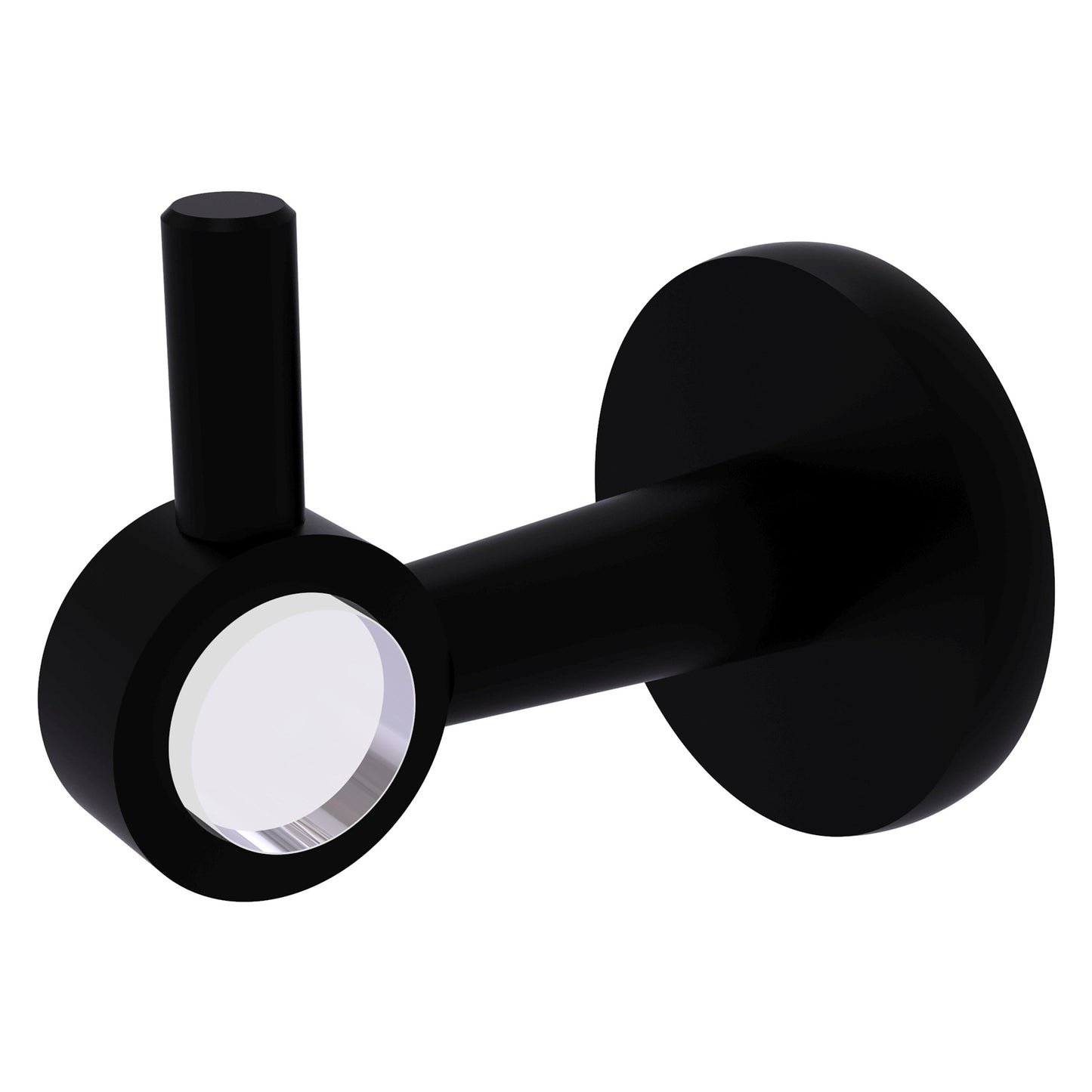 Allied Brass Clearview 2.64" x 3.84" Matte Black Solid Brass Robe Hook