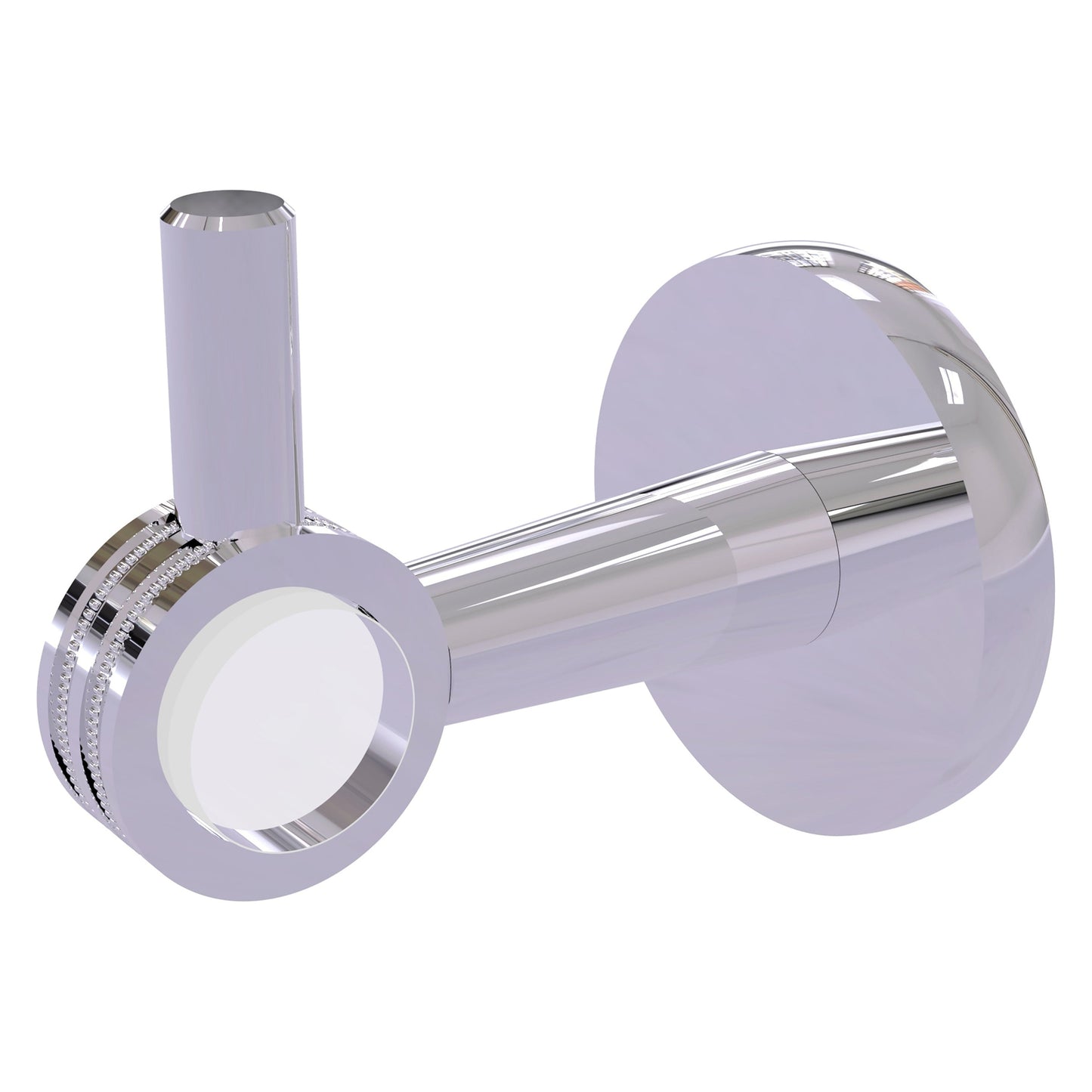 Allied Brass Clearview 2.64" x 3.84" Polished Chrome Solid Brass Robe Hook With Dotted Accents