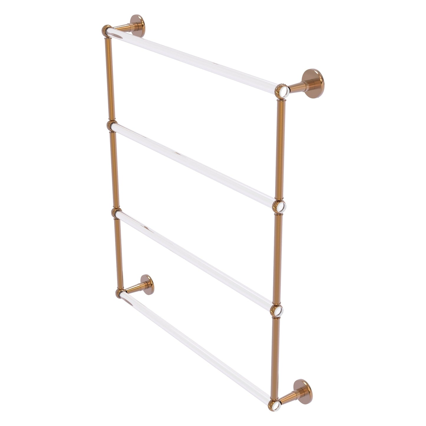Allied Brass Clearview 32.6" x 4.6" Brushed Bronze Solid Brass Four-Tiered Ladder Towel Bar With Twisted Accents