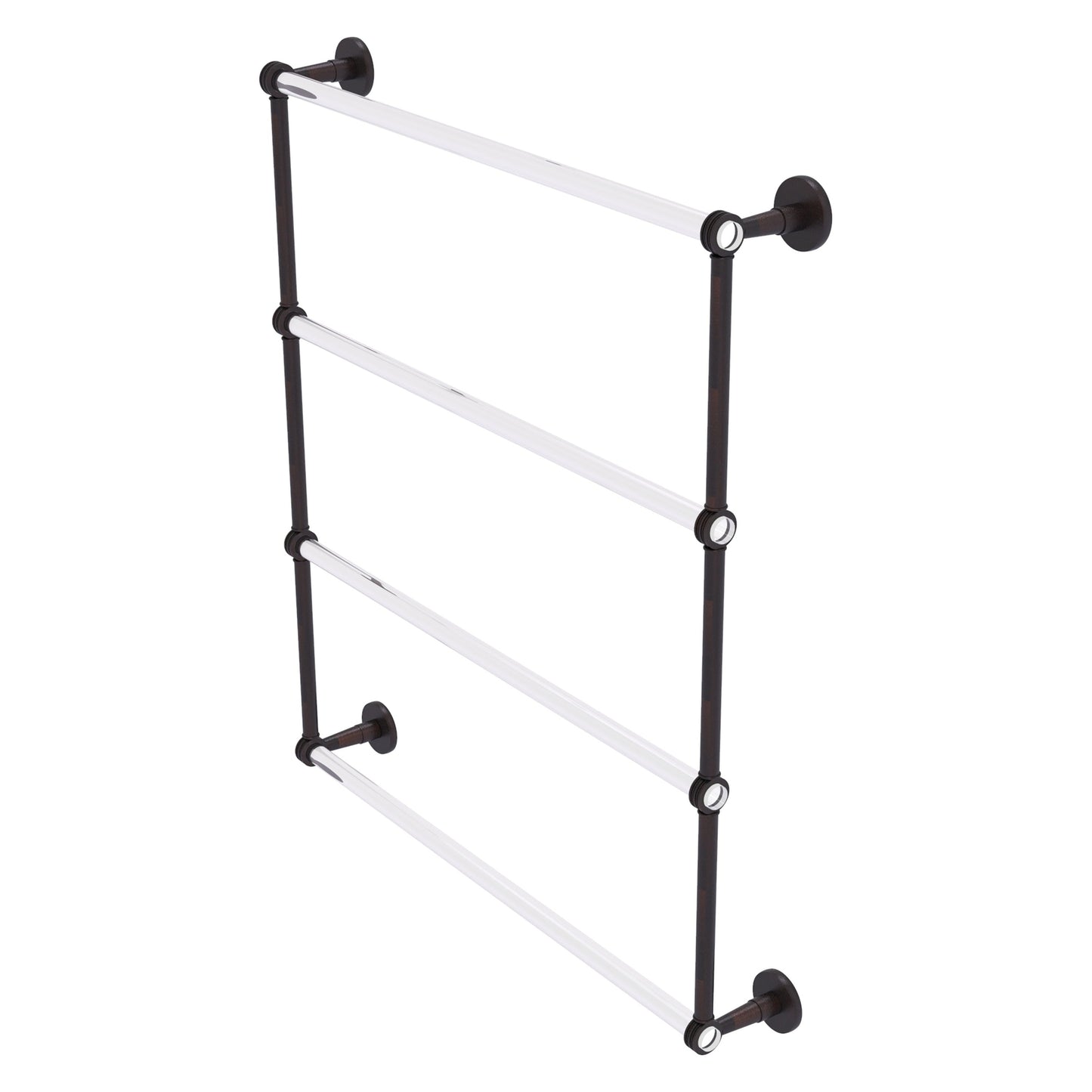 Allied Brass Clearview 32.6" x 4.6" Venetian Bronze Solid Brass Four-Tiered Ladder Towel Bar With Dotted Accents