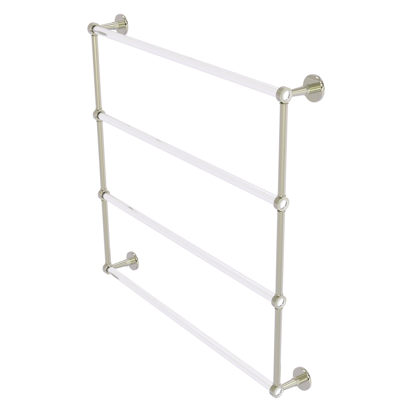 Allied Brass Clearview 38.6" x 4.6" Polished Nickel Solid Brass Four-Tiered Ladder Towel Bar