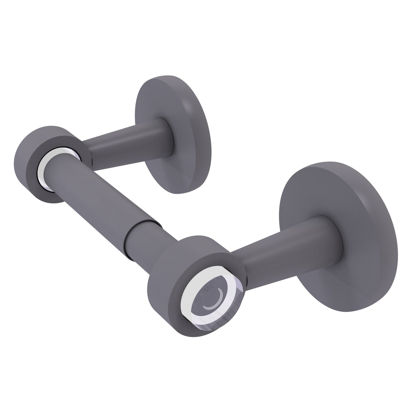 Allied Brass Clearview 8.1" x 3.8" Matte Gray Solid Brass Two-Post Toilet Tissue Holder