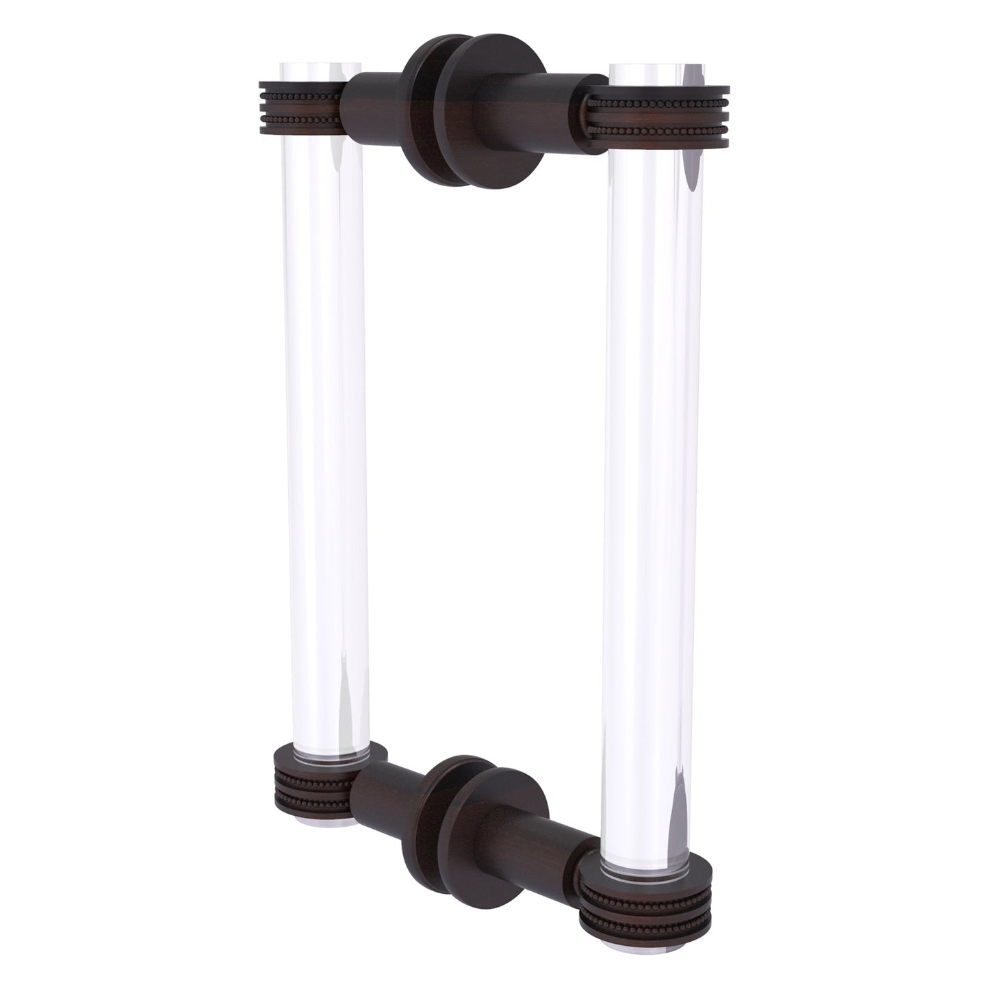 Allied Brass Clearview 9" x 1.7" Venetian Bronze Solid Brass Back-to-Back Shower Door Pull With Dotted Accents