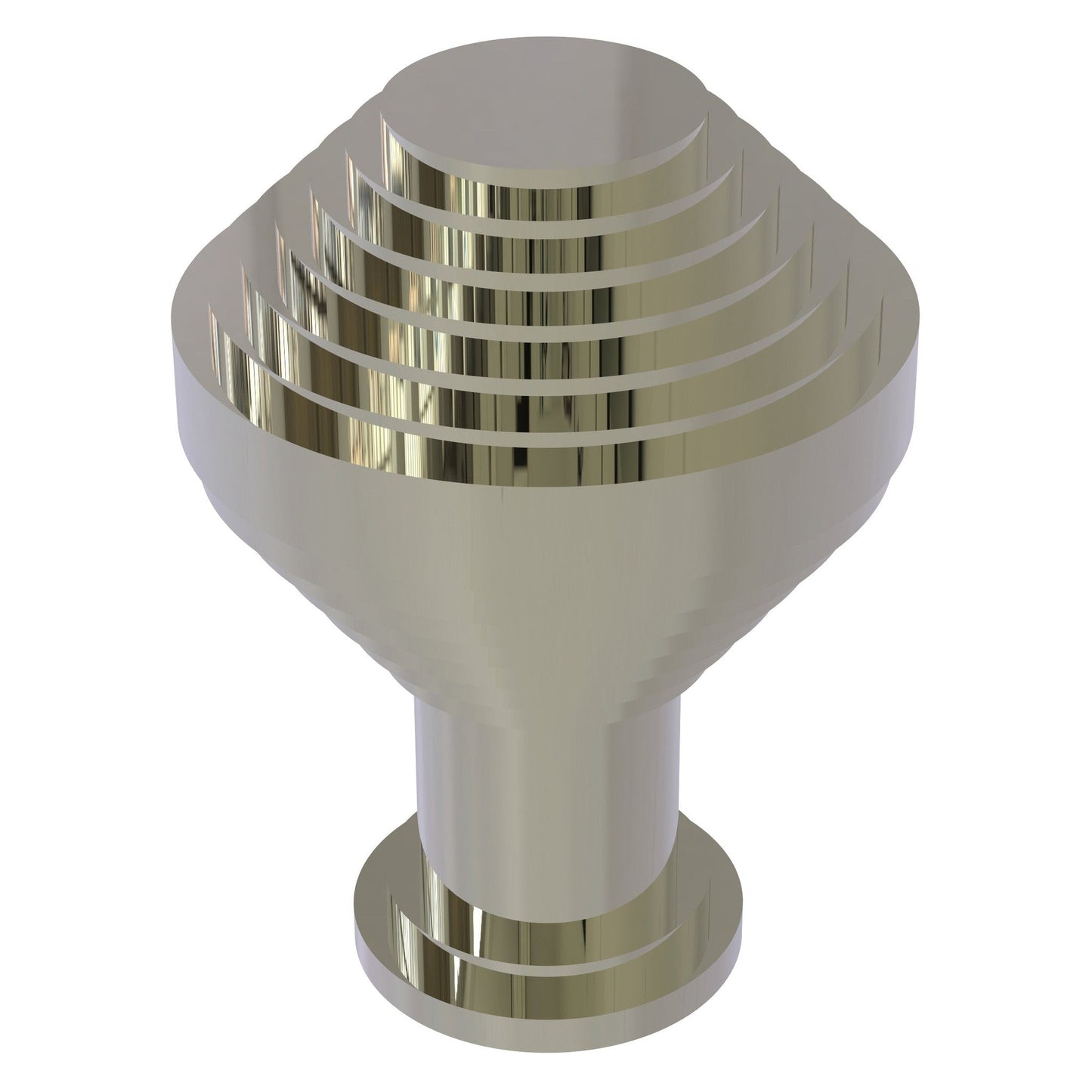 Allied Brass D-1 1" x 1" Polished Nickel Solid Brass Cabinet Knob