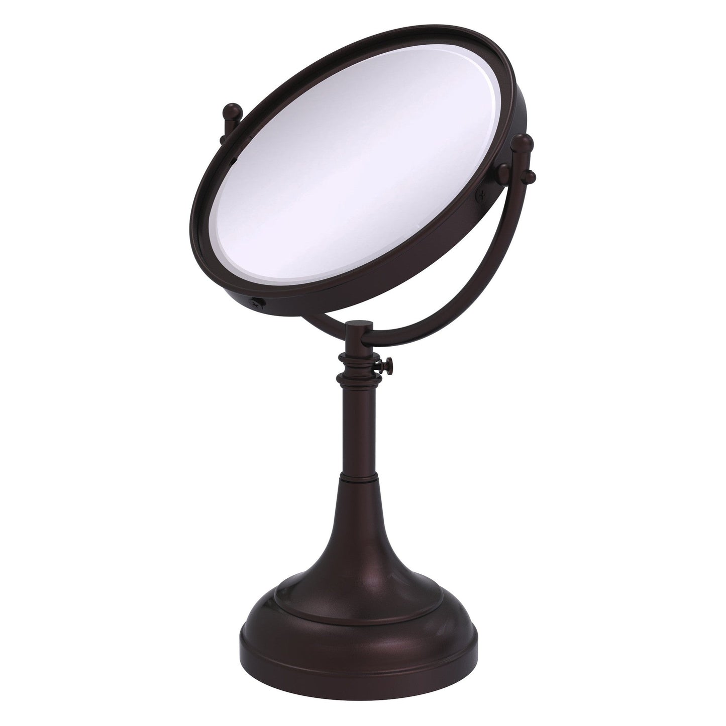 Allied Brass DM-1/2X 8" x 8" Antique Bronze Solid Brass Vanity Top Make-Up Mirror 2X Magnification