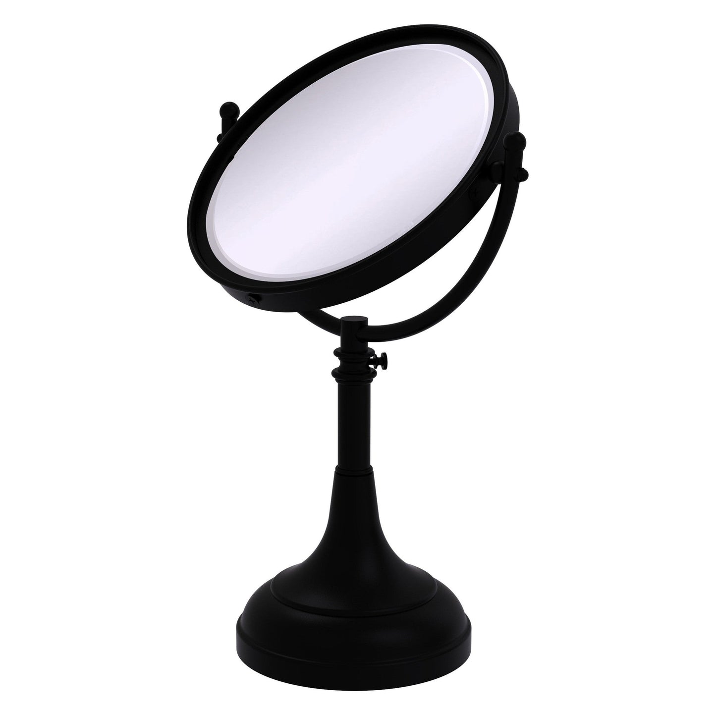 Allied Brass DM-1/4X 8" x 8" Matte Black Solid Brass Vanity Top Make-Up Mirror 4X Magnification