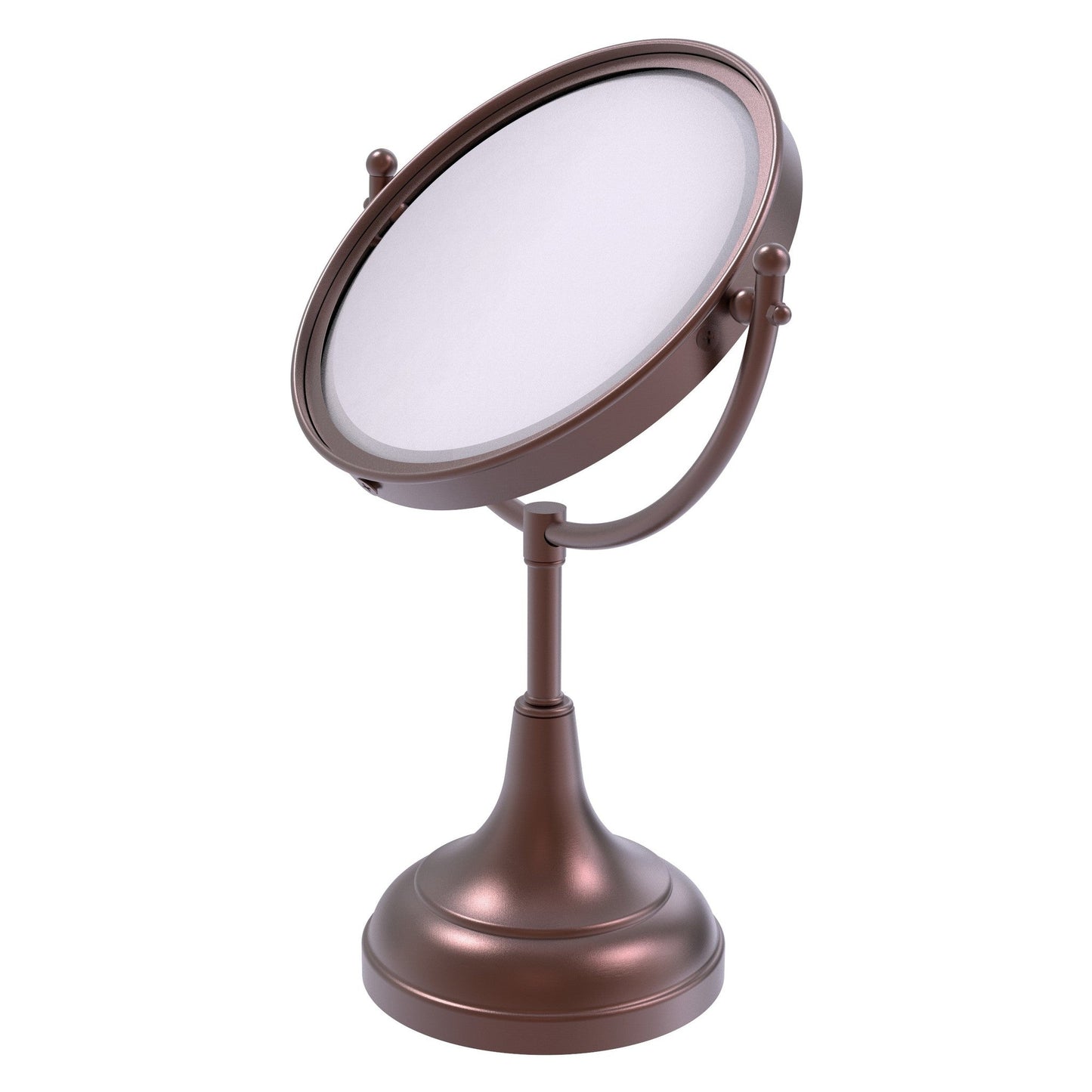 Allied Brass DM-2/4X 8" x 8" Antique Copper Solid Brass Vanity Top Make-Up Mirror 4X Magnification