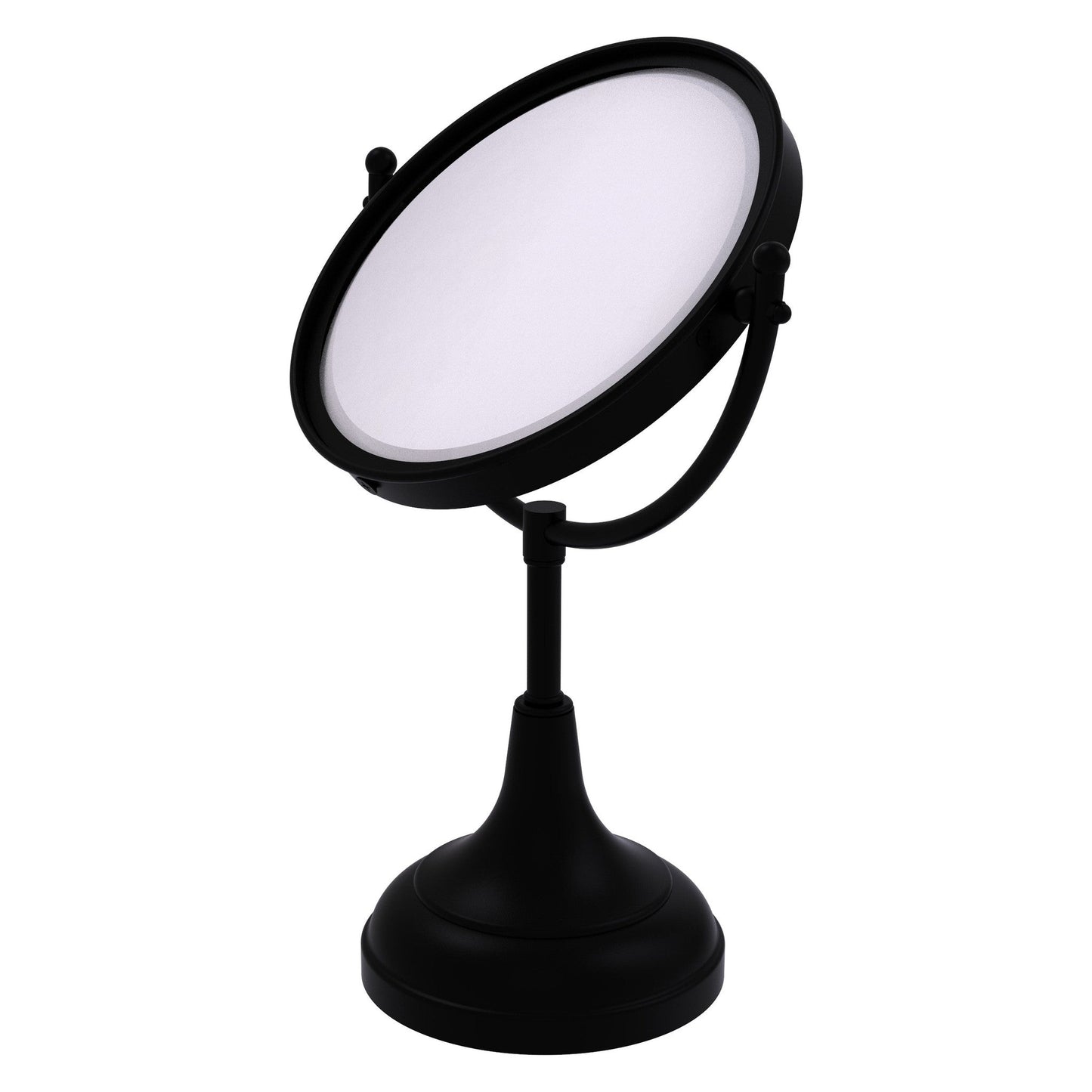 Allied Brass DM-2/5X 8" x 8" Matte Black Solid Brass Vanity Top Make-Up Mirror 5X Magnification