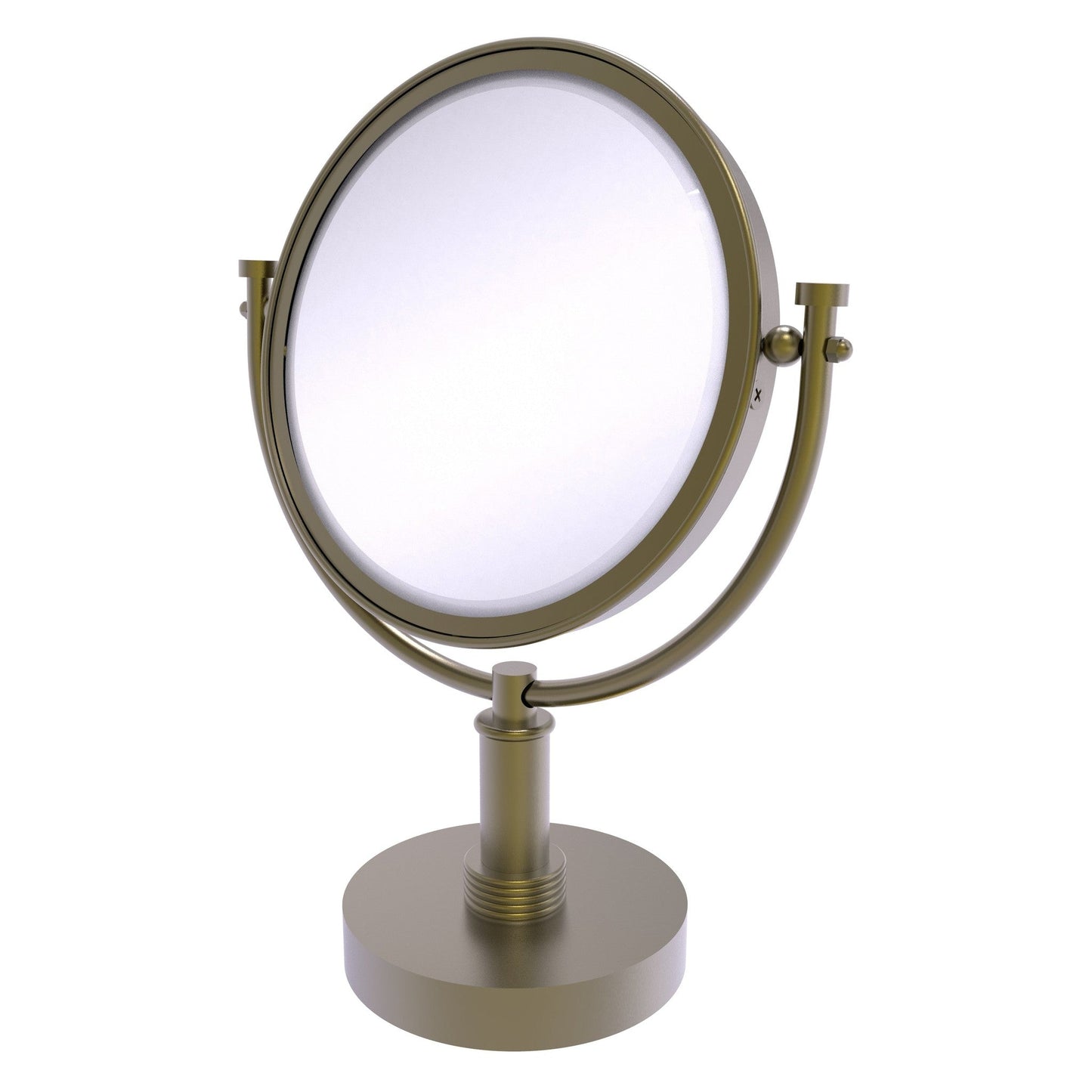 Allied Brass DM-4G/2X 8" x 8" Antique Brass Solid Brass Vanity Top Make-Up Mirror 2X Magnification