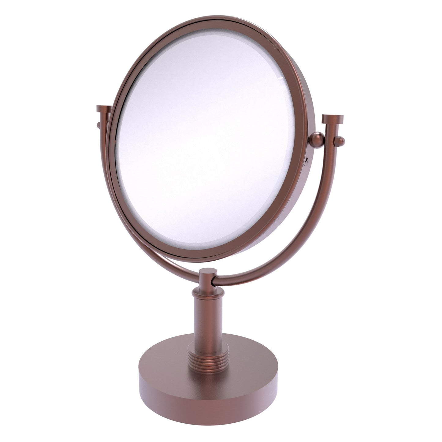 Allied Brass DM-4G/2X 8" x 8" Antique Copper Solid Brass Vanity Top Make-Up Mirror 2X Magnification