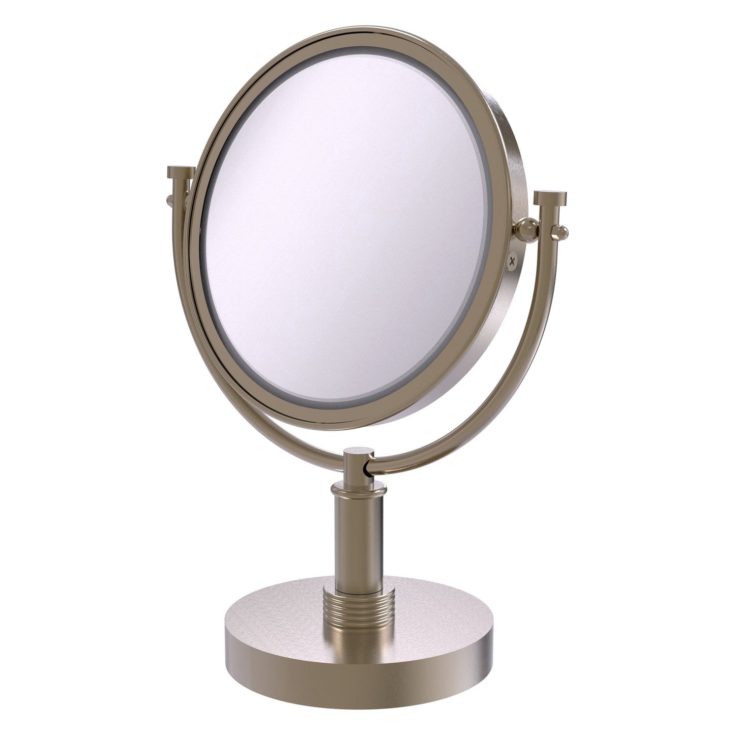 Allied Brass DM-4G/3X 8" x 8" Antique Pewter Solid Brass Vanity Top Make-Up Mirror 3X Magnification