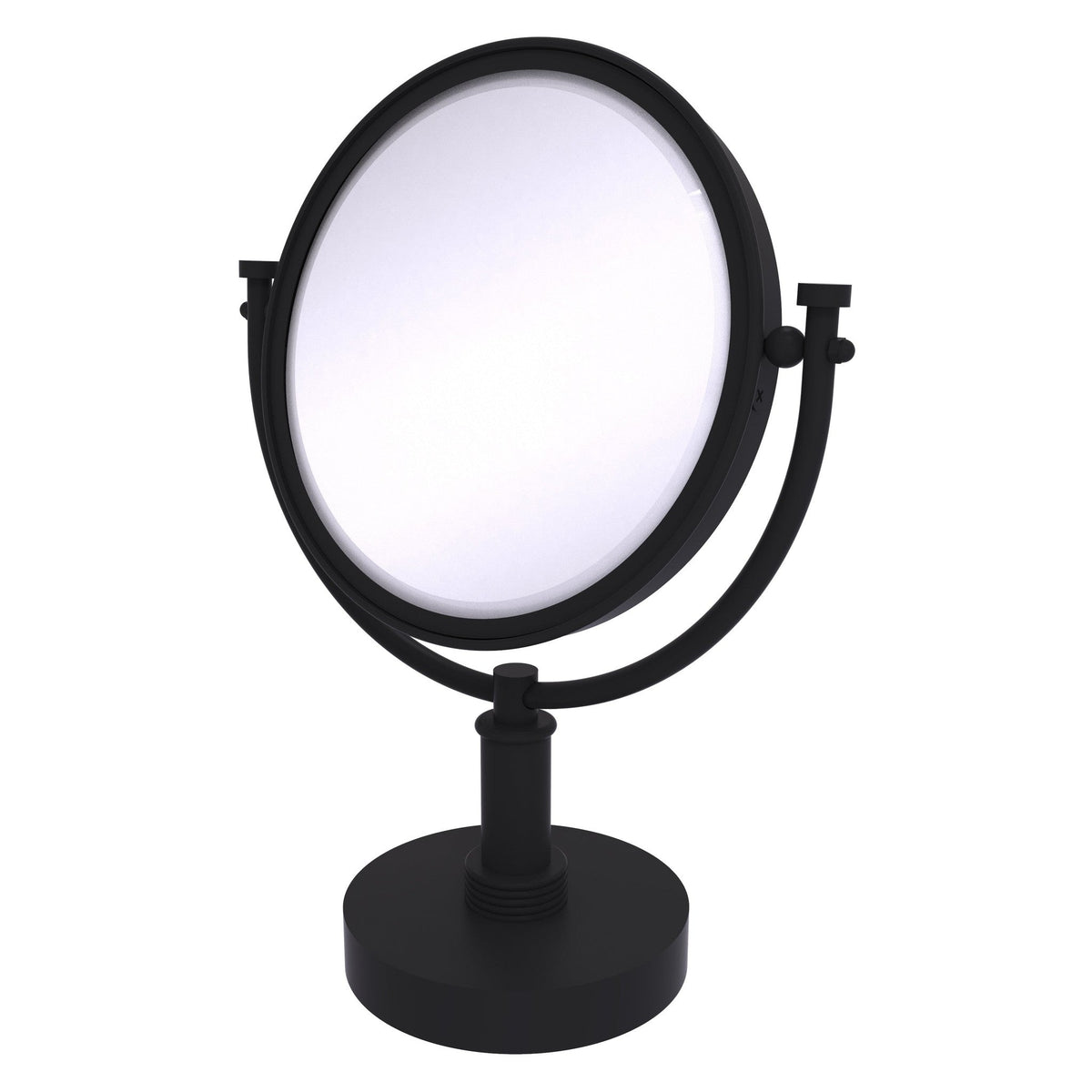 Allied Brass DM-4G/4X 8" x 8" Matte Black Solid Brass Vanity Top Make-Up Mirror 4X Magnification