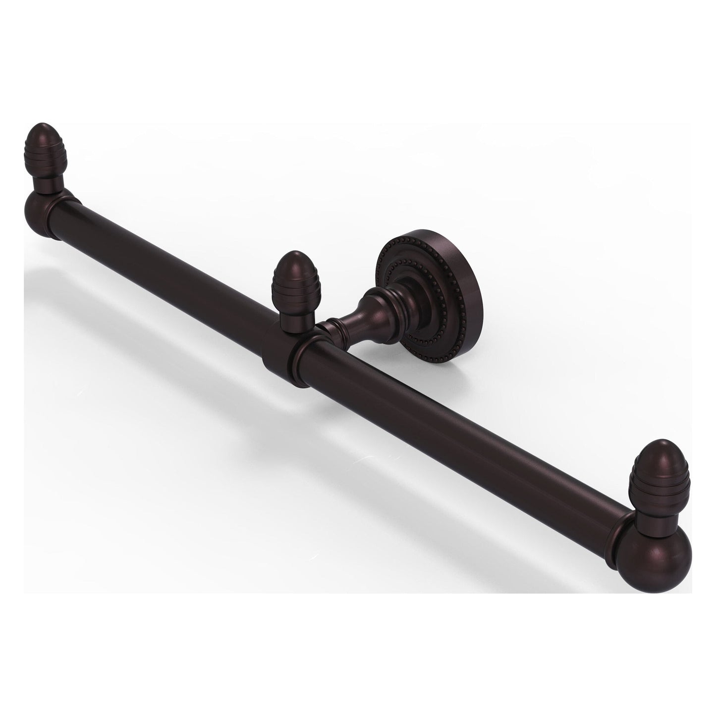 Allied Brass Dottingham 15.5" x 3.5" Antique Bronze Solid Brass 2-Arm Guest Towel Holder