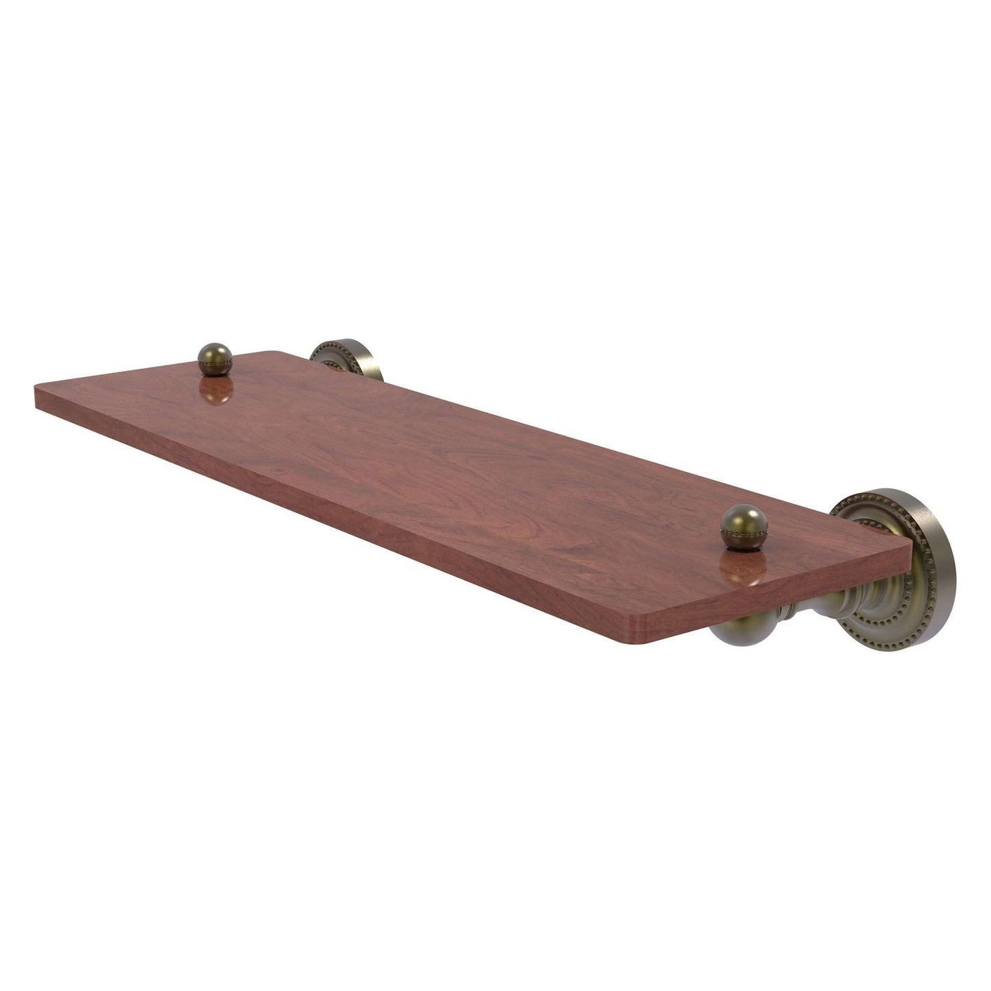 Allied Brass Dottingham 16" x 5" Antique Brass Solid Brass Solid IPE Ironwood Shelf