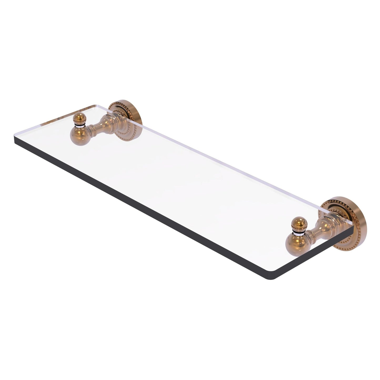 Allied Brass Dottingham 16" x 5" Brushed Bronze Solid Brass Glass Shelf