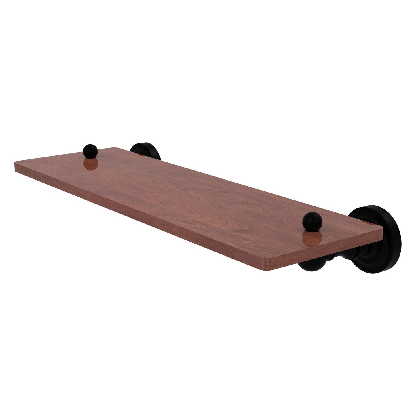 Allied Brass Dottingham 16" x 5" Matte Black Solid Brass Solid IPE Ironwood Shelf