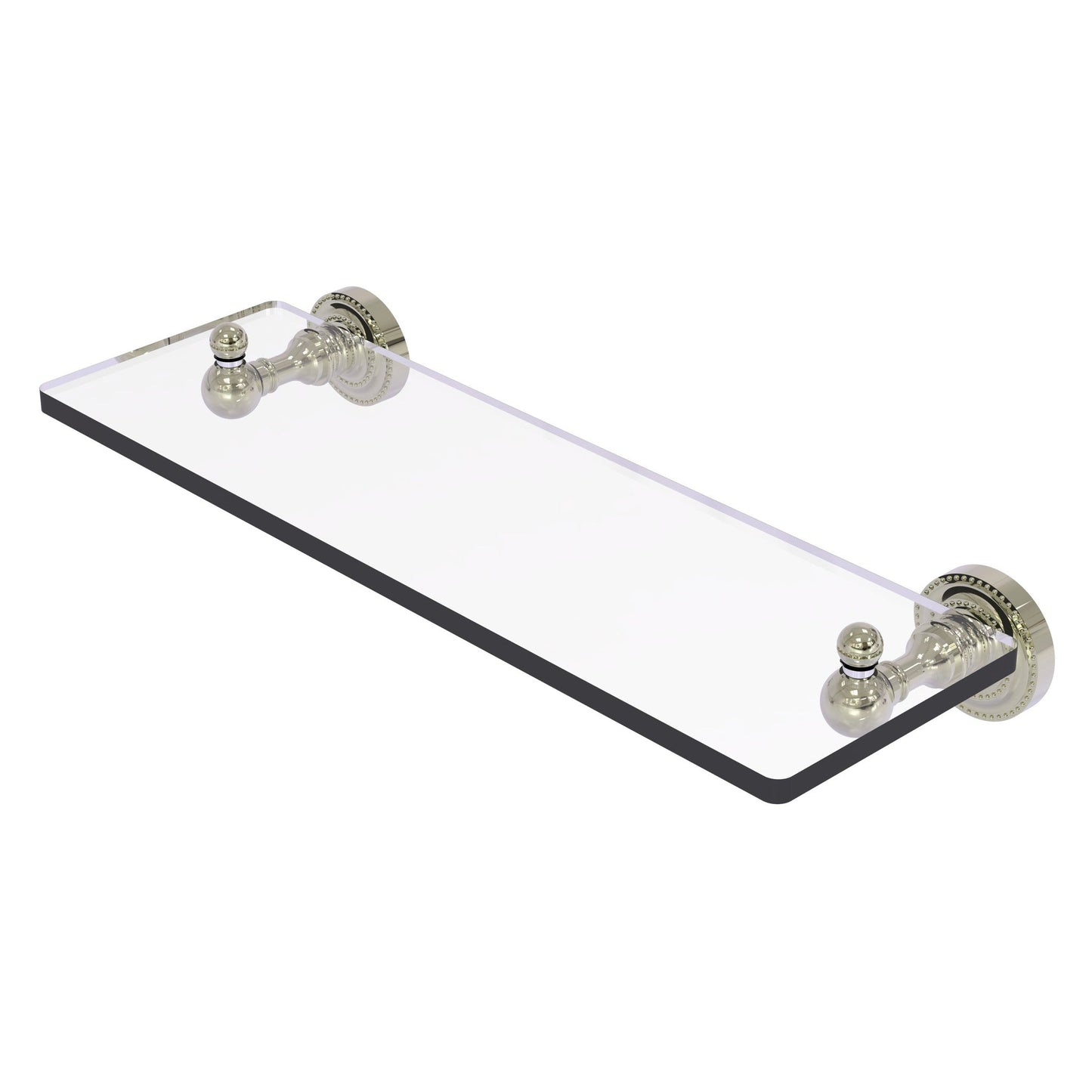 Allied Brass Dottingham 16" x 5" Polished Nickel Solid Brass Glass Shelf