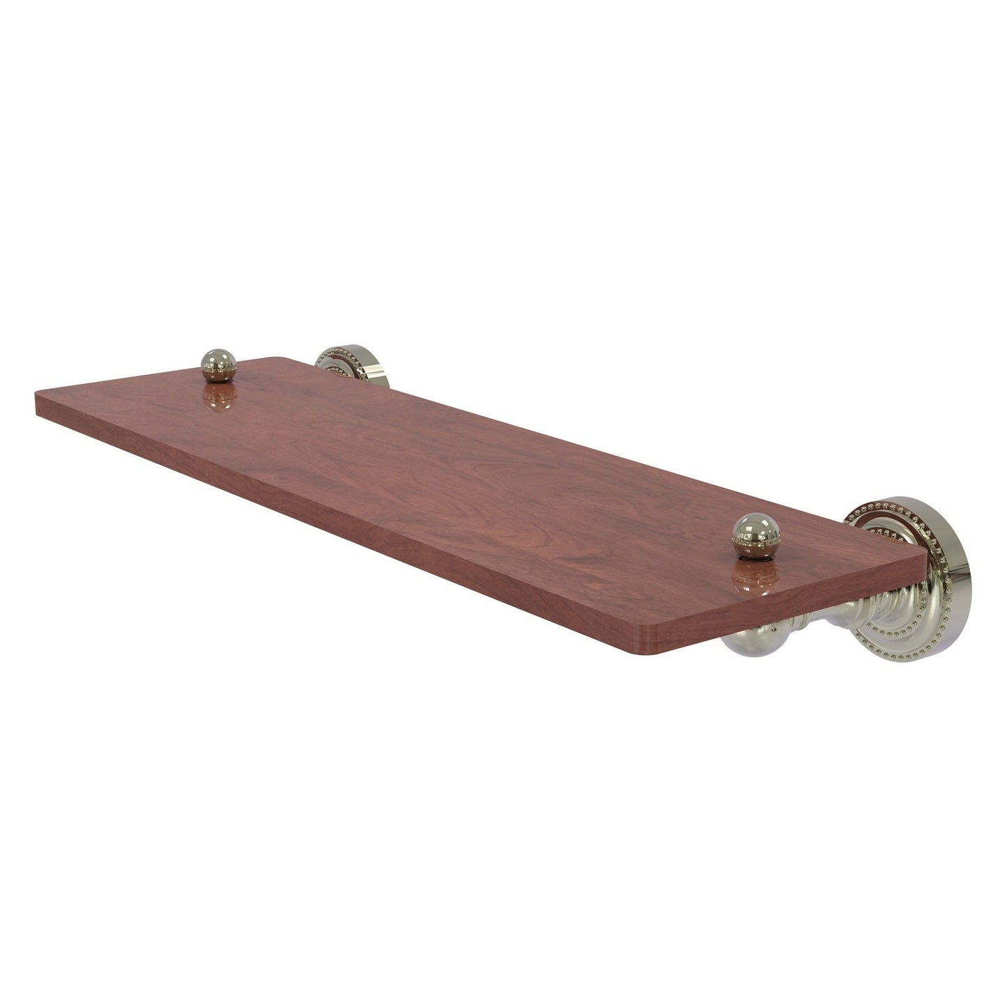 Allied Brass Dottingham 16" x 5" Polished Nickel Solid Brass Solid IPE Ironwood Shelf