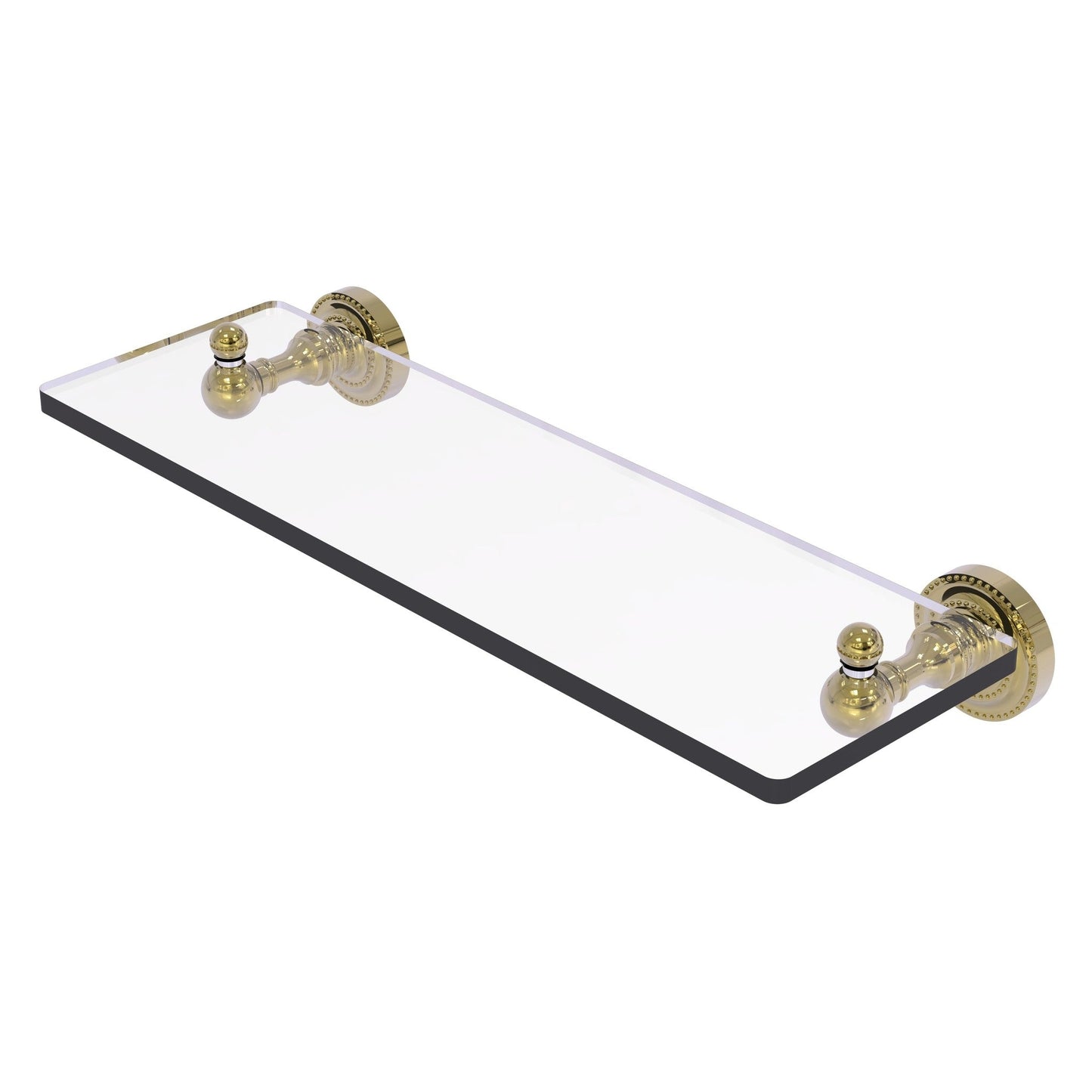 Allied Brass Dottingham 16" x 5" Unlacquered Brass Solid Brass Glass Shelf