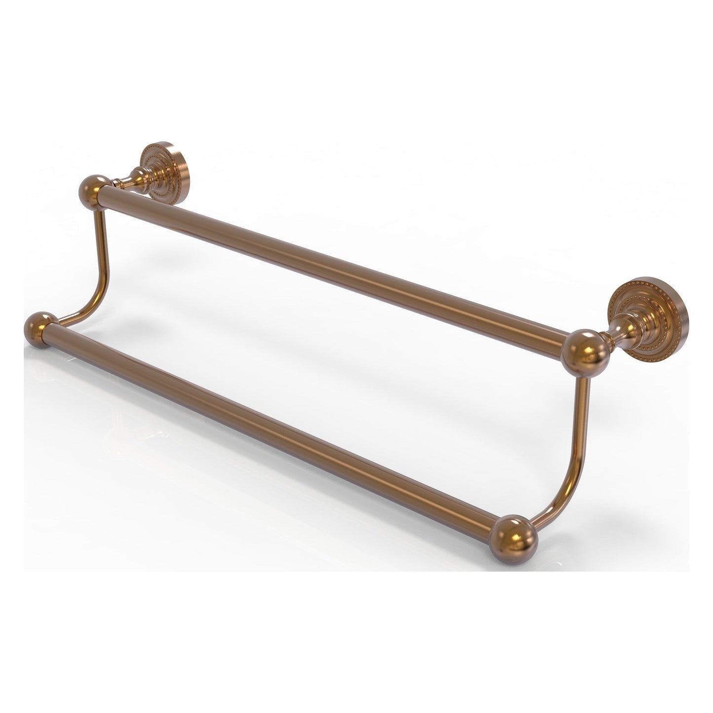 Allied Brass Dottingham 18" x 20" Brushed Bronze Solid Brass Double Towel Bar