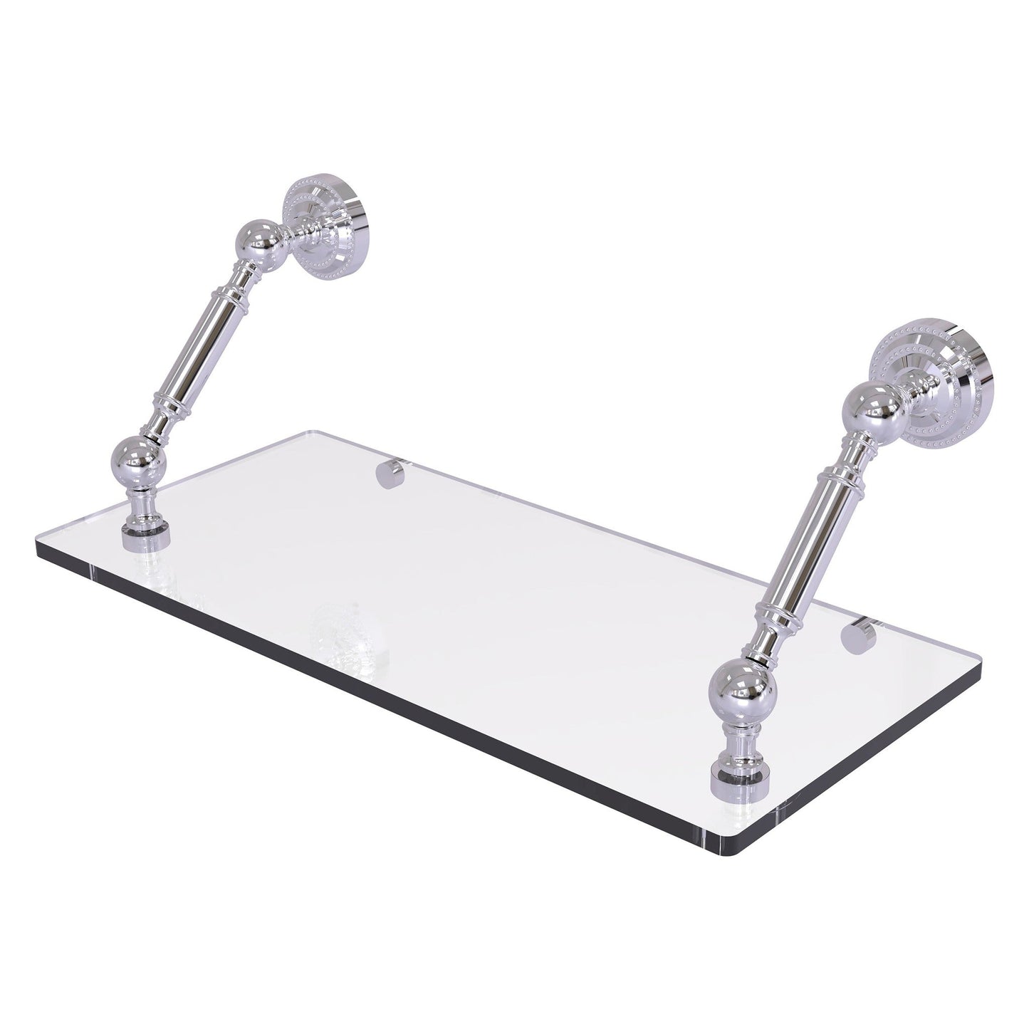 Allied Brass Dottingham 18" x 8" Polished Chrome Solid Brass Glass Shelf