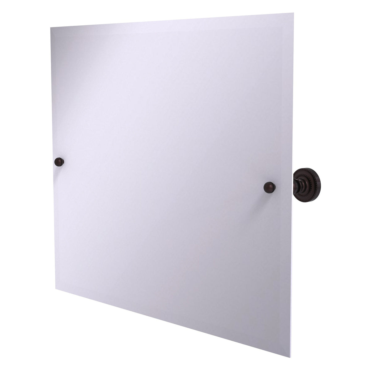 Allied Brass Dottingham 21" x 26" Antique Bronze Solid Brass Frameless Landscape Rectangular Tilt Mirror With Beveled Edge