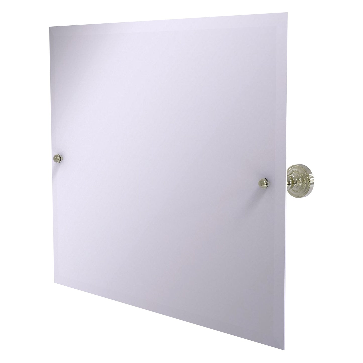 Allied Brass Dottingham 21" x 26" Polished Nickel Solid Brass Frameless Landscape Rectangular Tilt Mirror With Beveled Edge