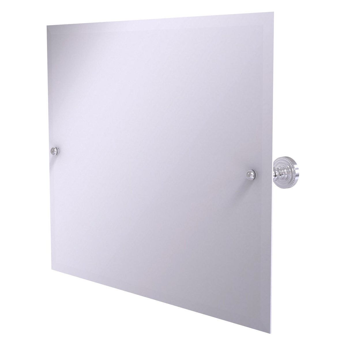 Allied Brass Dottingham 21" x 26" Satin Chrome Solid Brass Frameless Landscape Rectangular Tilt Mirror With Beveled Edge