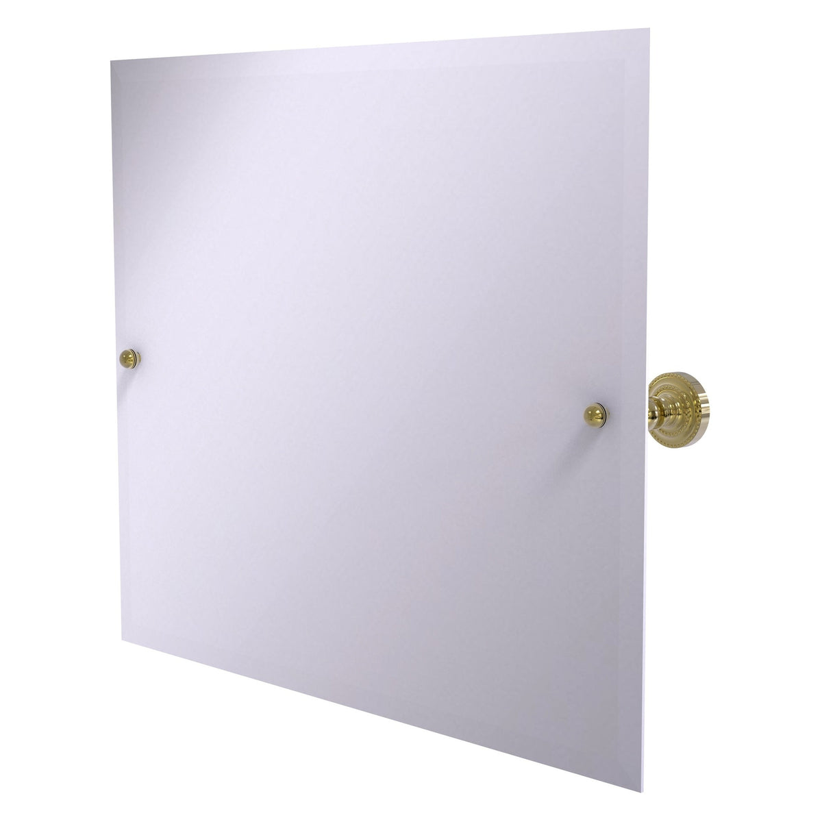 Allied Brass Dottingham 21" x 26" Unlacquered Brass Solid Brass Frameless Landscape Rectangular Tilt Mirror With Beveled Edge