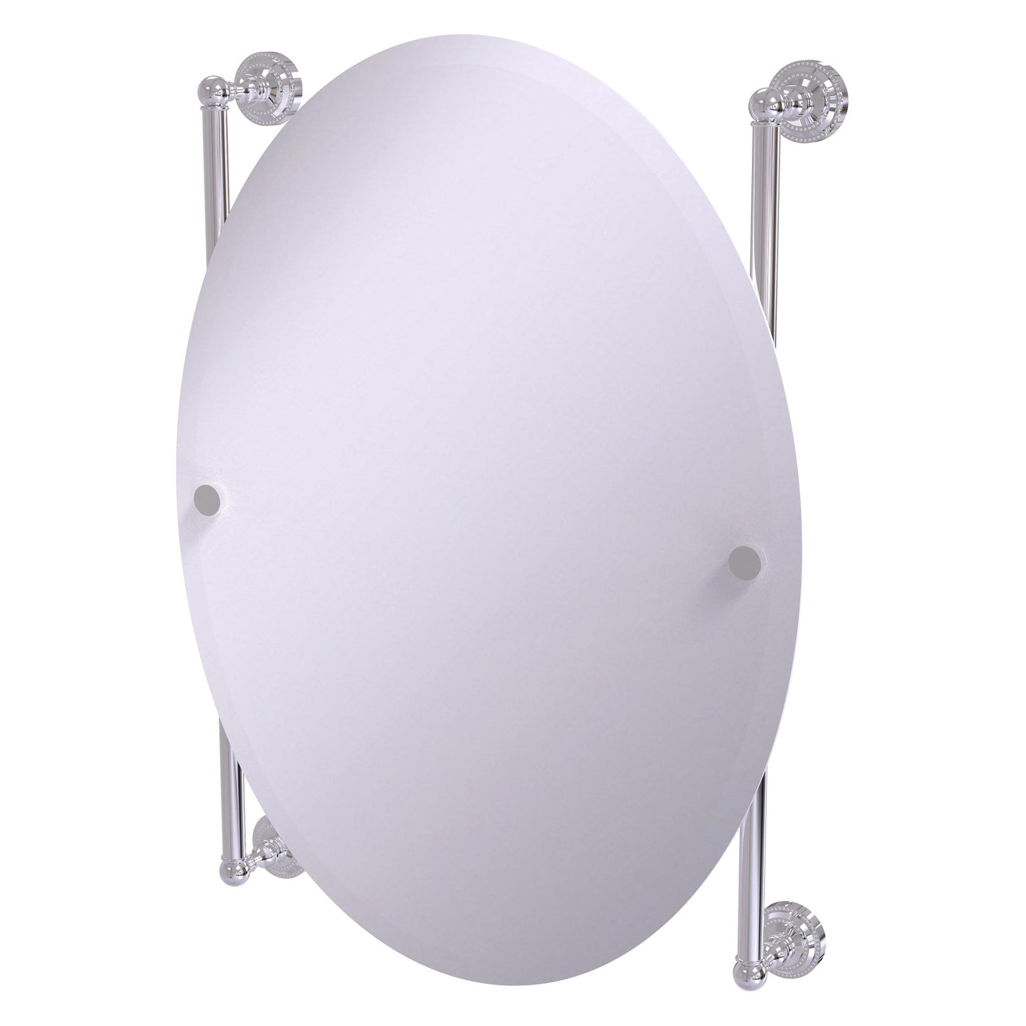Allied Brass Dottingham 21" x 3.8" Polished Chrome Solid Brass Oval Frameless Rail Mounted Mirror