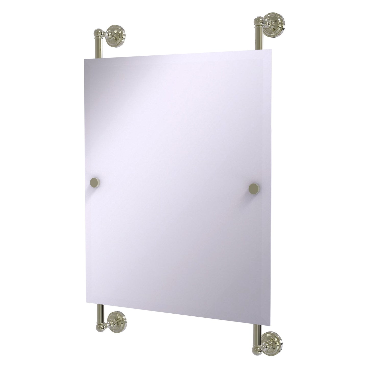 Allied Brass Dottingham 21" x 3.8" Polished Nickel Solid Brass Rectangular Frameless Rail Mounted Mirror